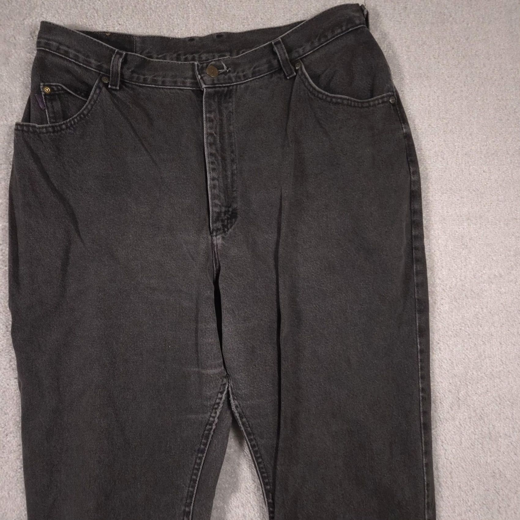 Vintage VINTAGE Riders by Lee Jeans Womens 20WP Charcoal Wash High Rise Relaxed Tapered Denim Size 42" / US 20 - 3 Thumbnail