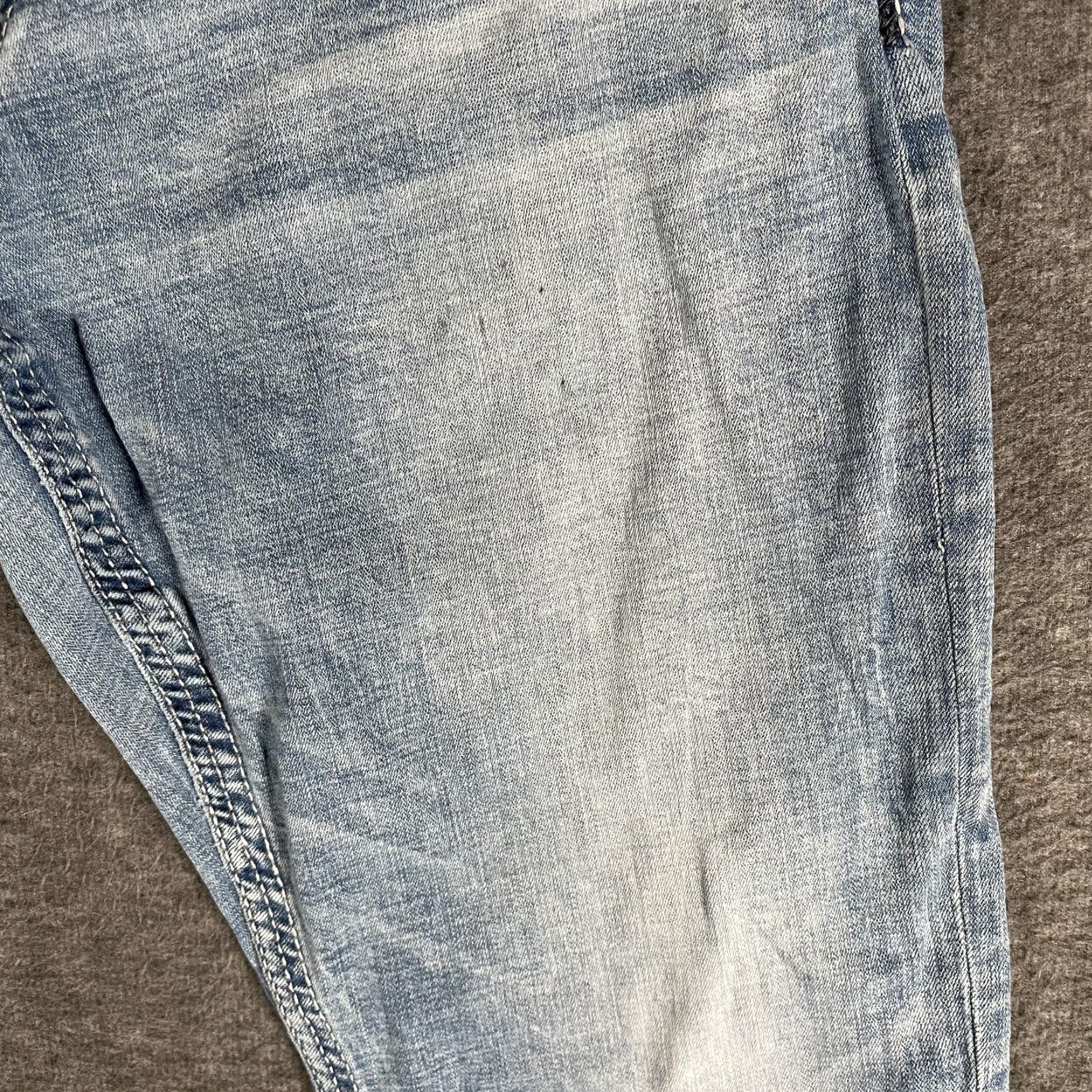 BKE BKE Jake Straight Jeans Mens 40x30 Light Wash Blue Denim Distressed Stretch Size US 40 / EU 56 - 6 Thumbnail