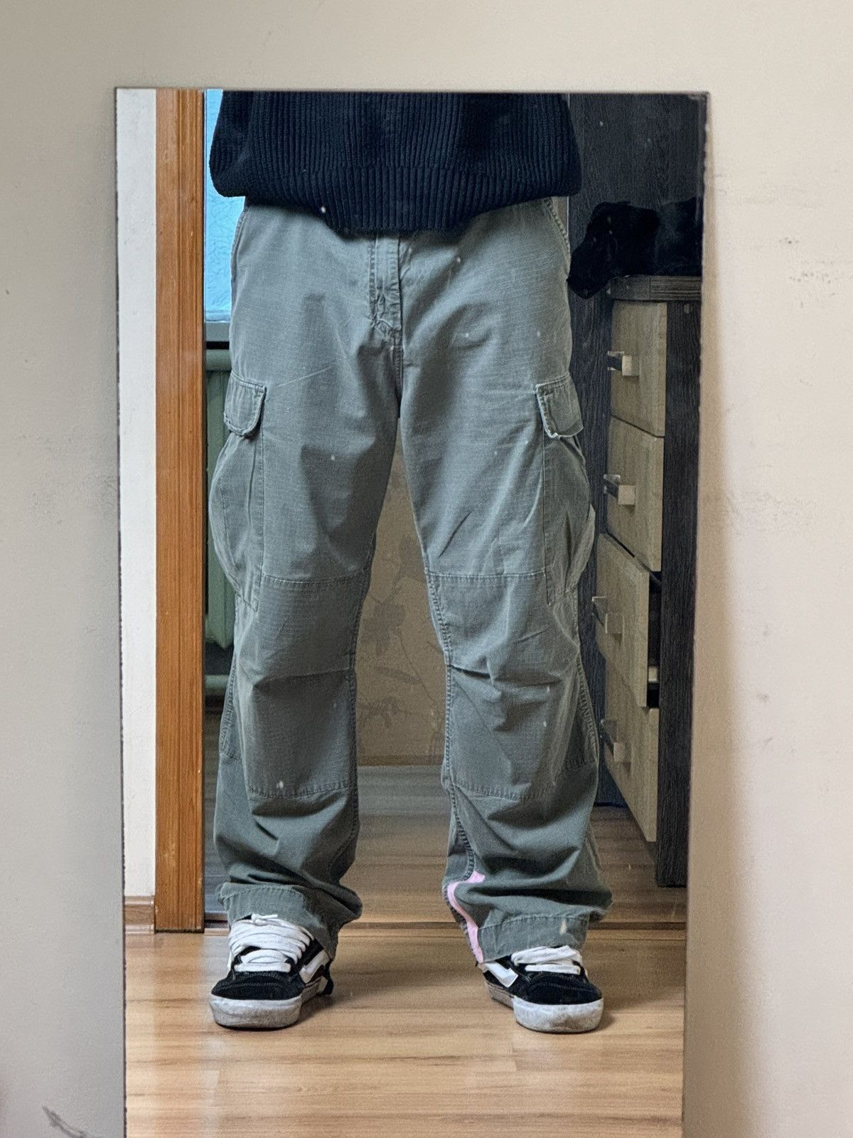 Carhartt Vintage 90s Carhartt Cargo Pants Multilpocket Olive Green L Size US 34 / EU 50 - 3 Thumbnail