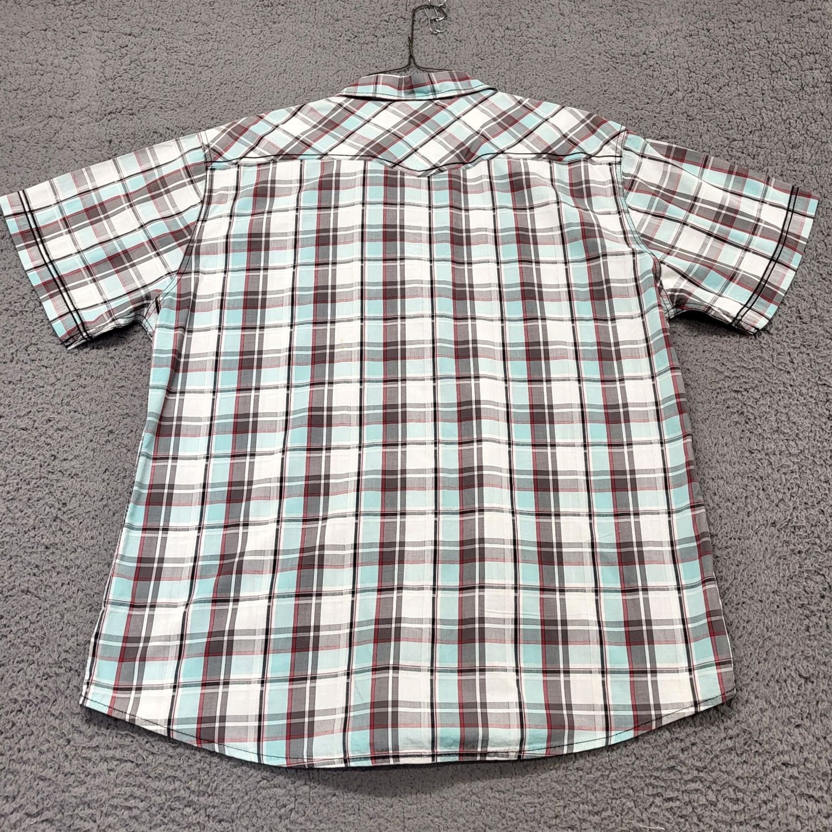Vintage VINTAGE Havelock Shirt Men’s 2XL Short Sleeve Black Snap Plaid Gray Red Blue Buckle Size US XXL / EU 58 / 5 - 3 Thumbnail