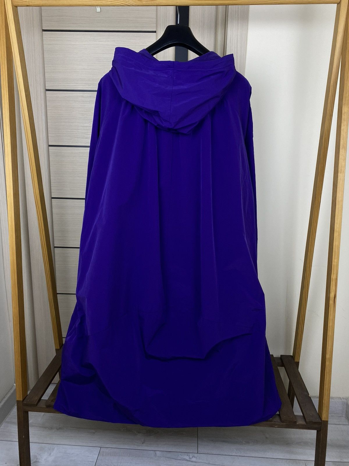 OSKA Oska Minimalist Vibrant Purple Long Coat Hooded Zip Front Size S / US 4 / IT 40 - 5 Thumbnail