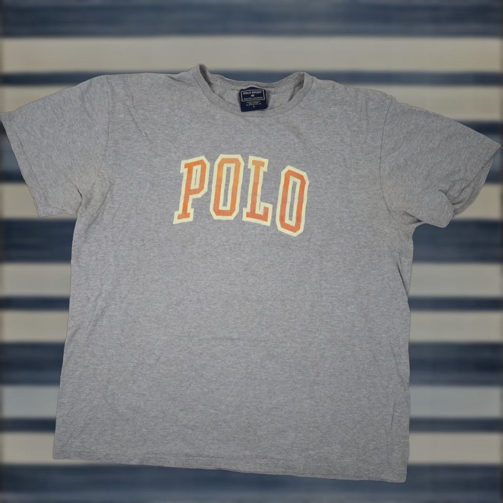 Polo Ralph Lauren VINTAGE Polo Ralph Lauren Mens T-Shirt Gray L Spellout Graphic Shirt Size US L / EU 52-54 / 3 - 1 Thumbnail