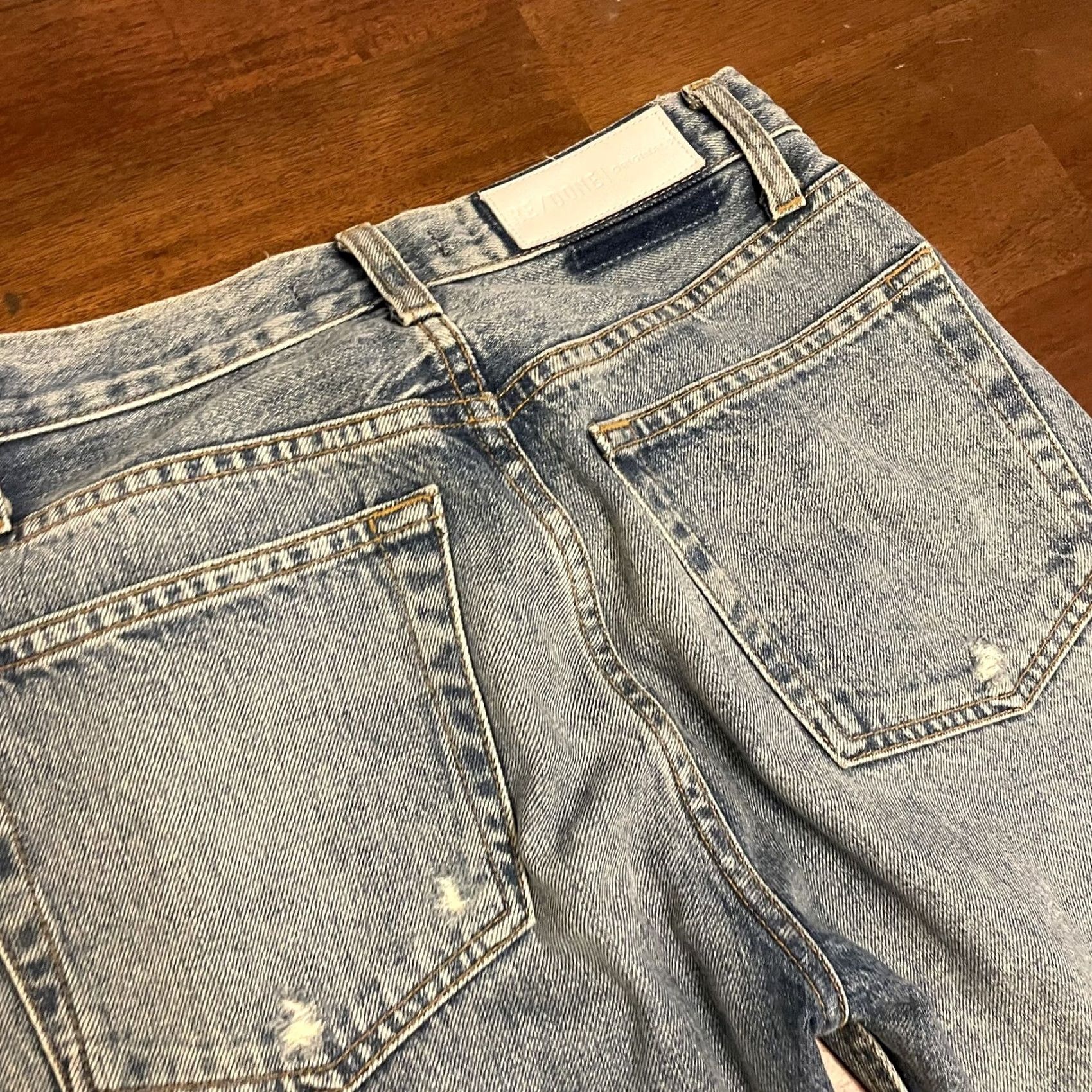 RE/DONE RE/DONE Denim Originals High Rise Light Wash Jeans 24 Blue Straight Womens Regular 27in Waist 28in Inseam Size 42" / US 20 - 3 Thumbnail