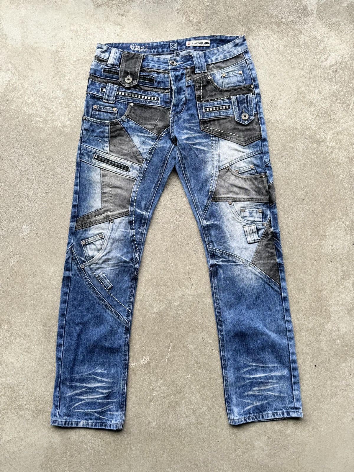 Image of Avant Garde x Vintage G-Rag Tokyo Japanese Denim Pants Drip Multipocket Drill, Men's (Size 33)