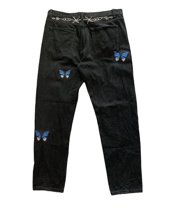 Stugazi Stugazi Denim X Crawing Death Butterfly Rhinestone Jeans ...