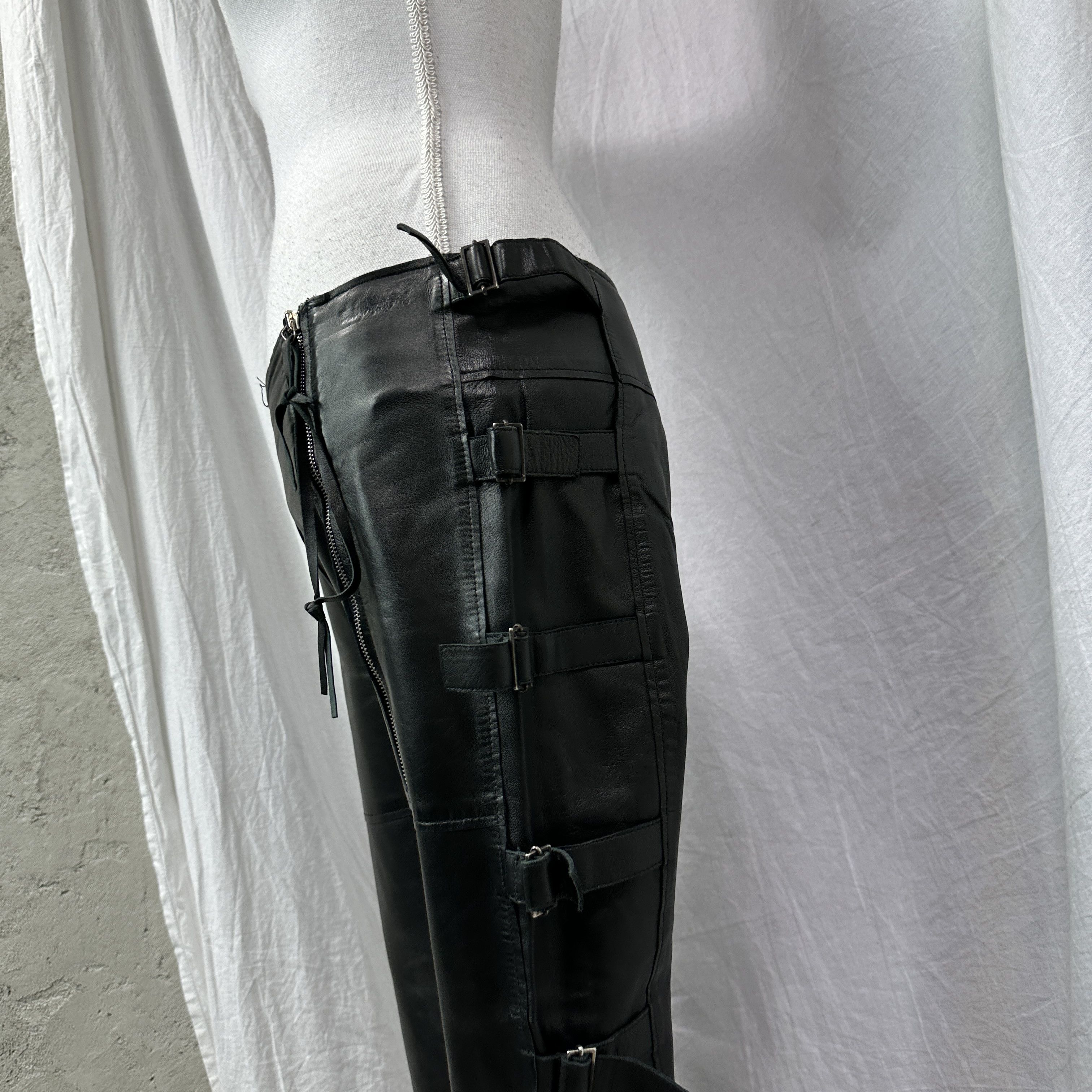 J.Lindeberg Vintage Avant Garde Lindeberg Leather Capri Sample Pants Size 29" - 3 Thumbnail