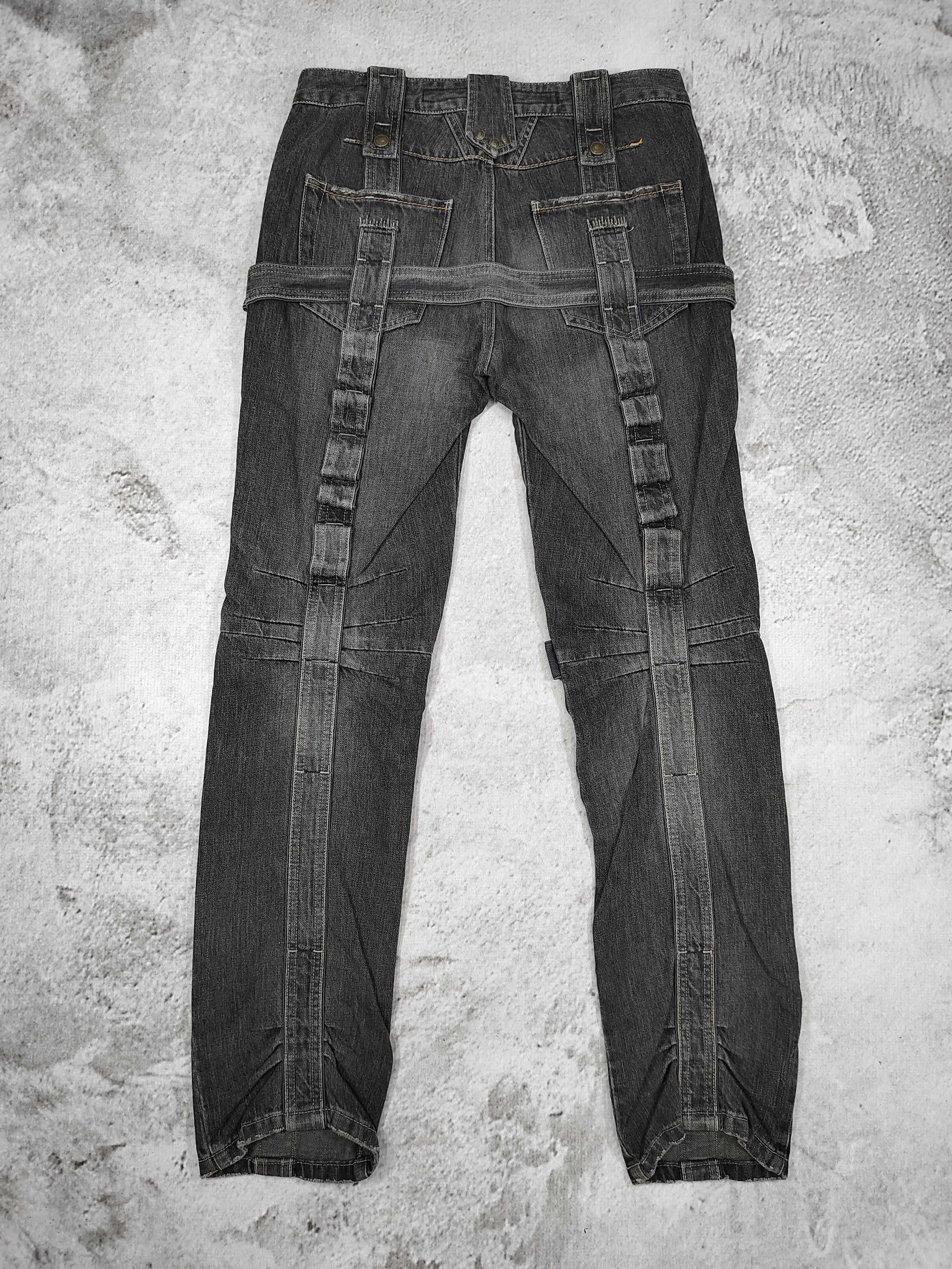 Marithe + Francois Girbaud 90s MFG- Cyber Grunge Strap Bondage Washed Jeans Size US 30 / EU 46 - 6 Thumbnail