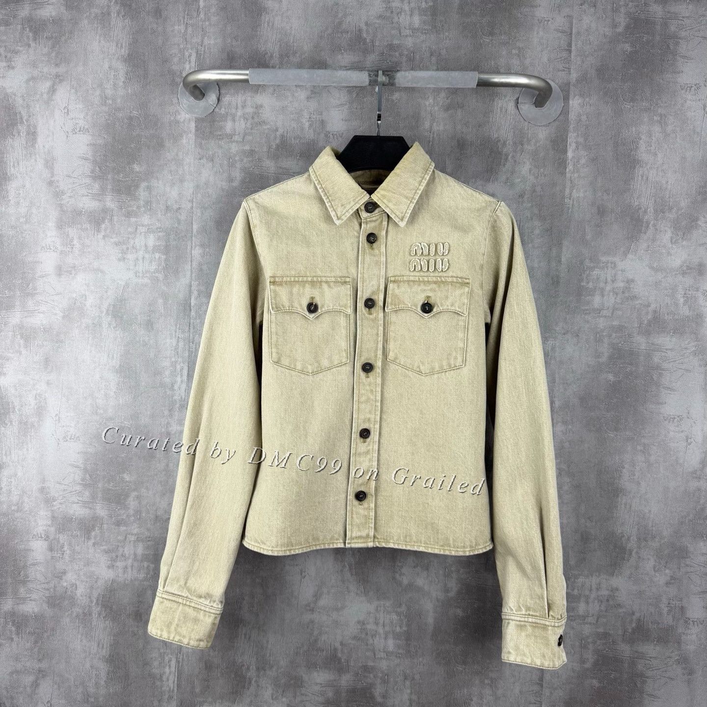 Miu Miu MiuMiu Embroidered Logo Denim Jacket Size S / US 4 / IT 40 - 1 Thumbnail