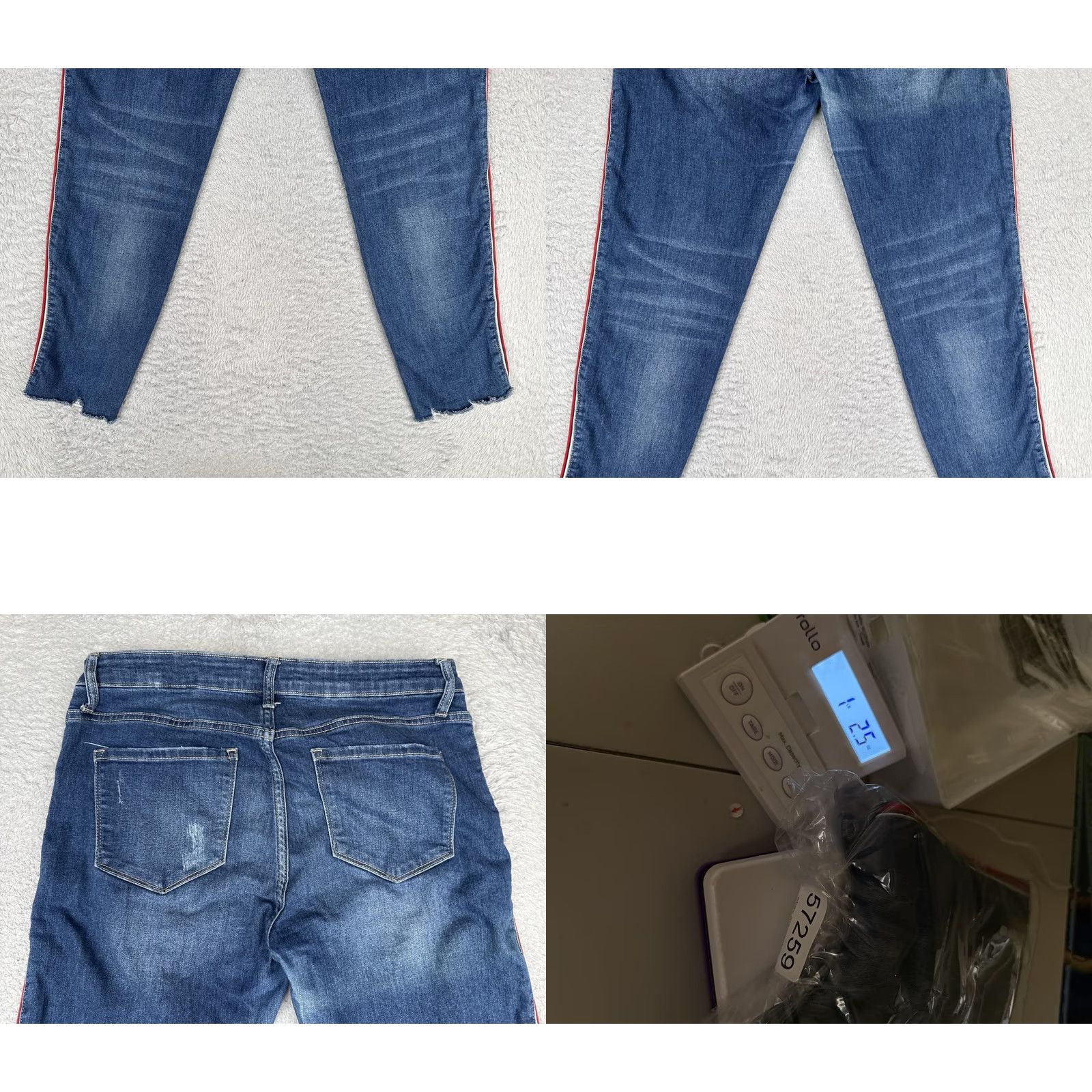 Vintage Vervet Jeans Womens 30 Blue Med Wash Skinny 5-Pocket Crop Striped High Rise Distressed Zipper Button Size 30" / US 8 / IT 44 - 10 Thumbnail