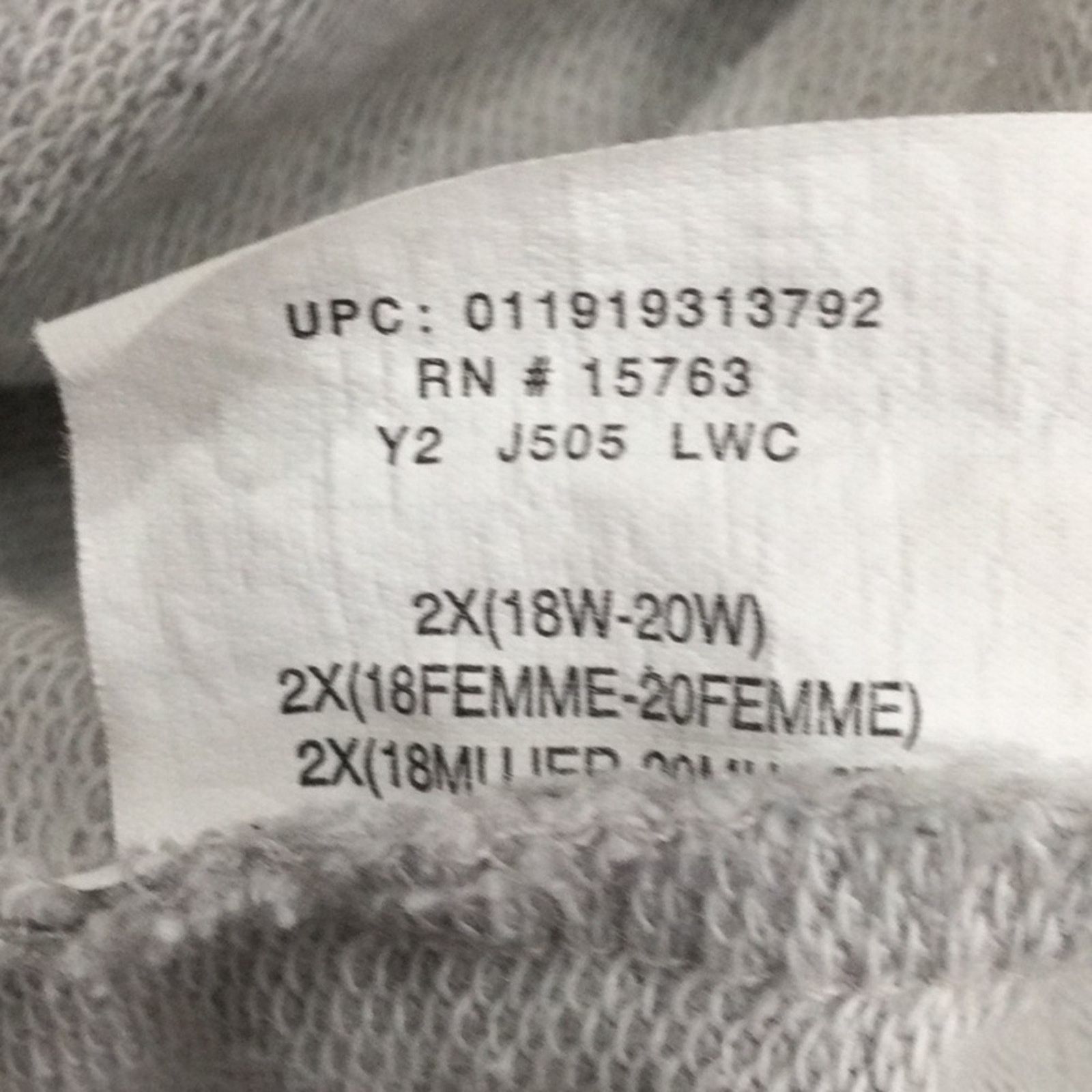 Other Just My Size Gray Full Zip Jacket w/Pockets 2X (18W/20W) Size XXL / US 16-18 / IT 52-54 - 15 Thumbnail