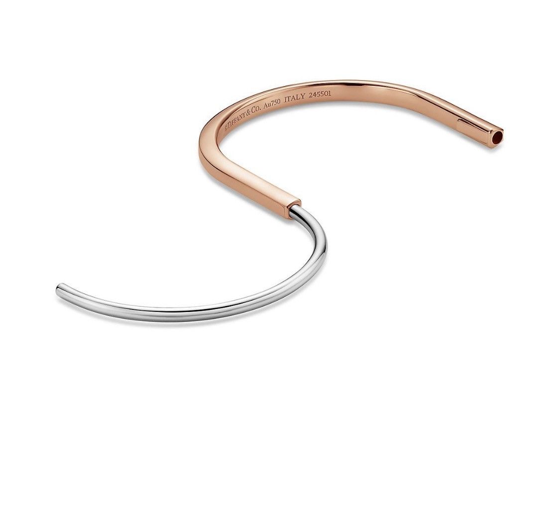 Tiffany & Co. Tiffany Lock Narrow Bangle Rose/White Gold 🚫READ DESCRIPTION Size ONE SIZE - 10 Thumbnail