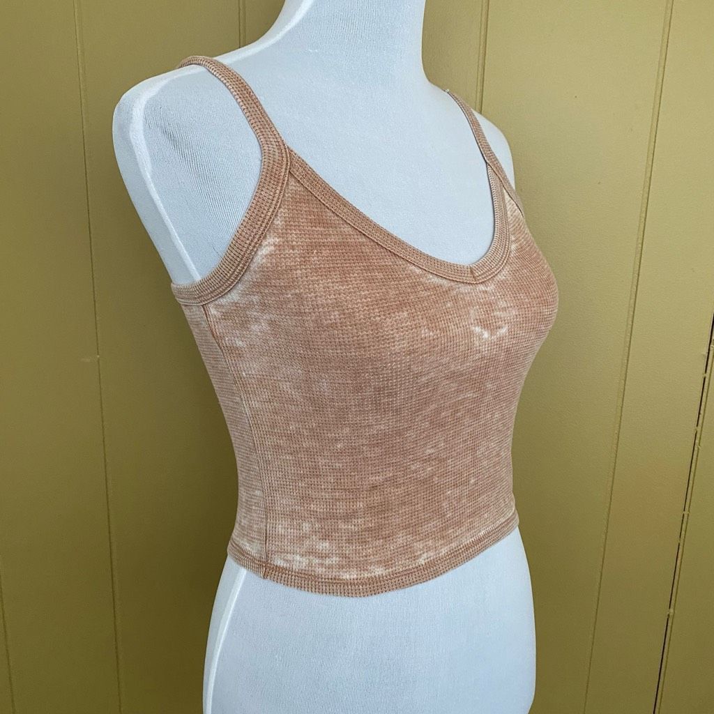 American Eagle Outfitters American Eagle women XS Distressed tan & white textured crop Size XS / US 0-2 / IT 36-38 - 2 Thumbnail