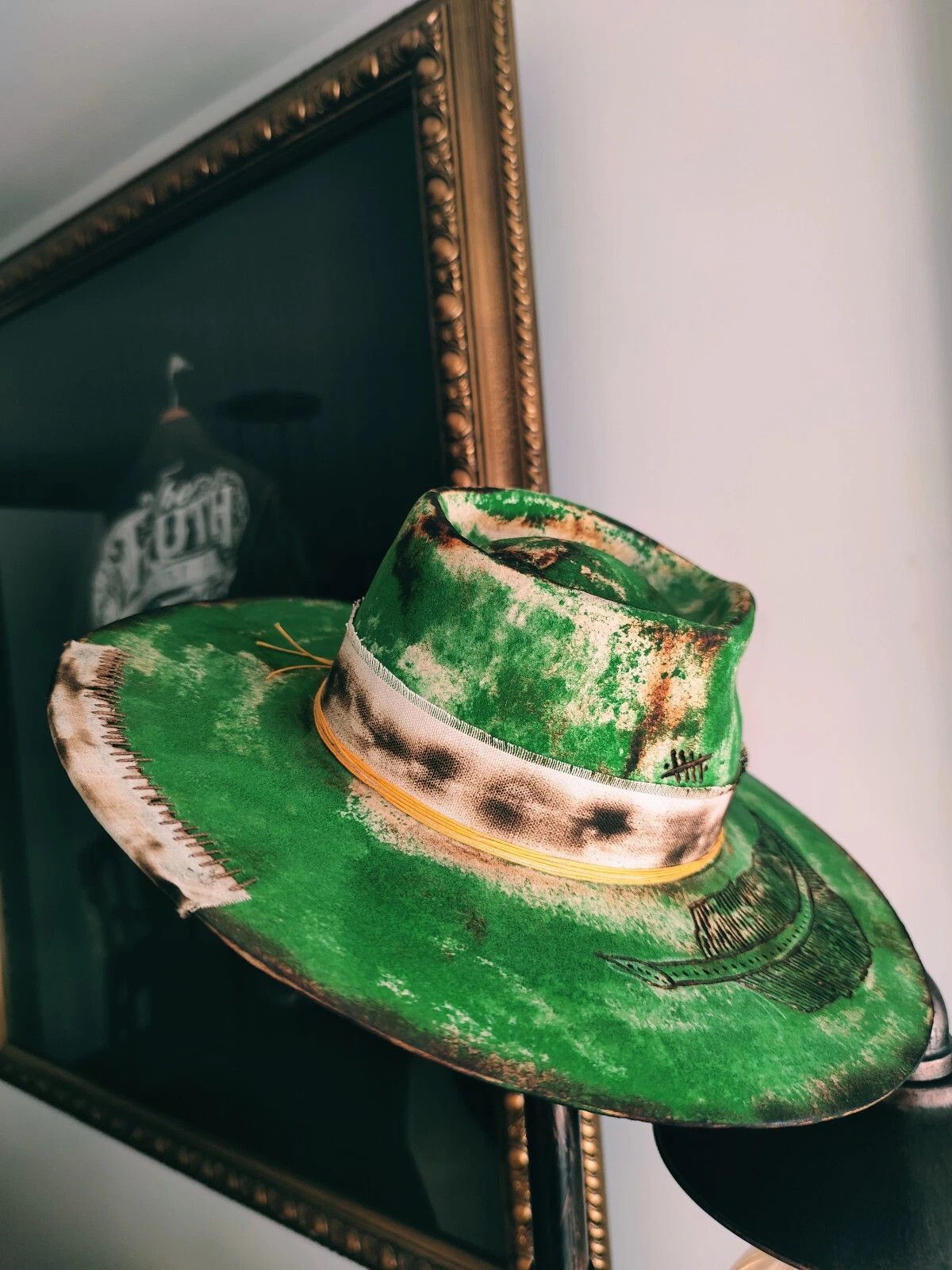 Other Share Fedora Hat Custom Felt Green Fouquet M 58cm 7 1/4 Size 32 - 3 Thumbnail