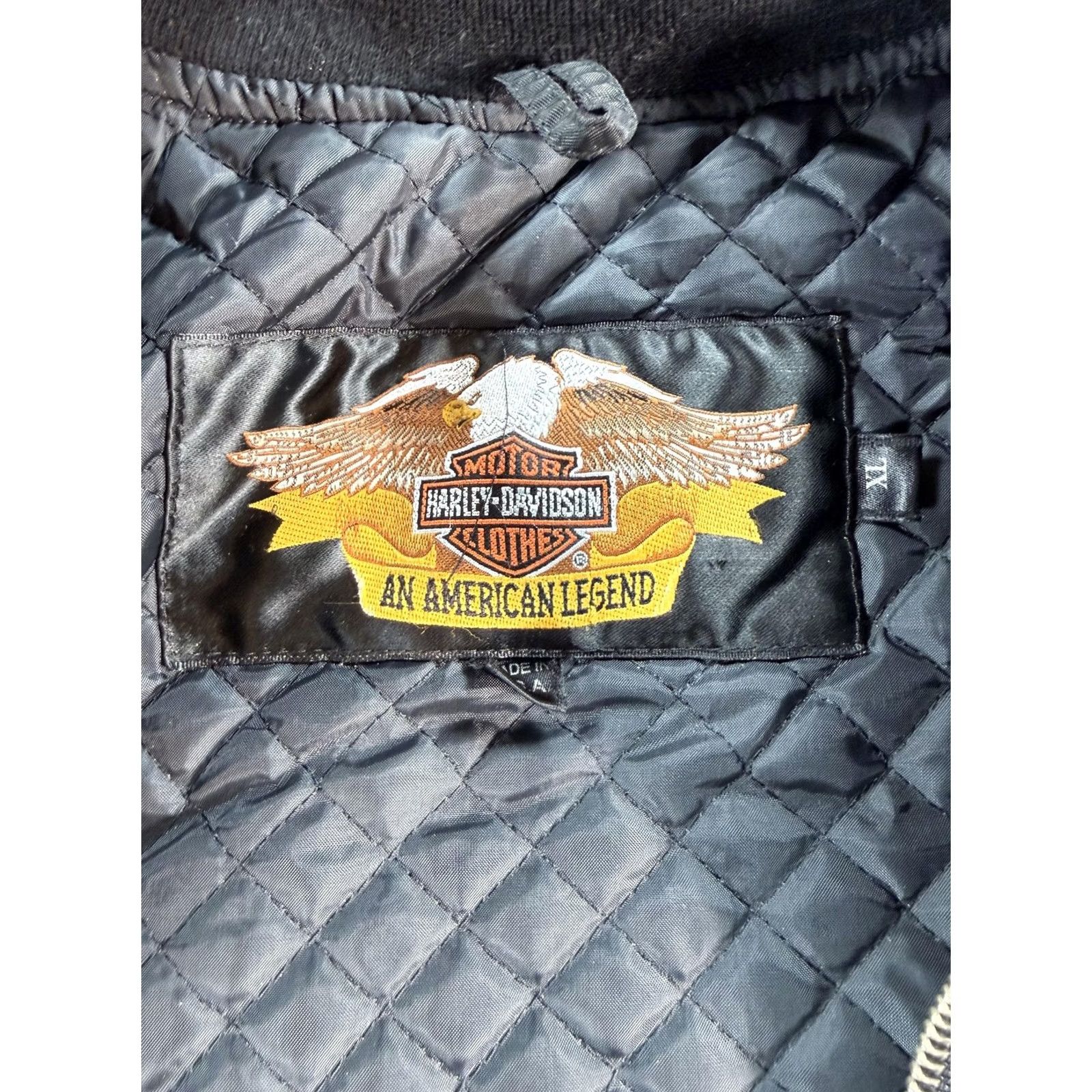 Harley Davidson Harley-Davidson Jacket Mens Large Black Bomber Quilted Lined Zip Pocket Flight Size US L / EU 52-54 / 3 - 3 Thumbnail