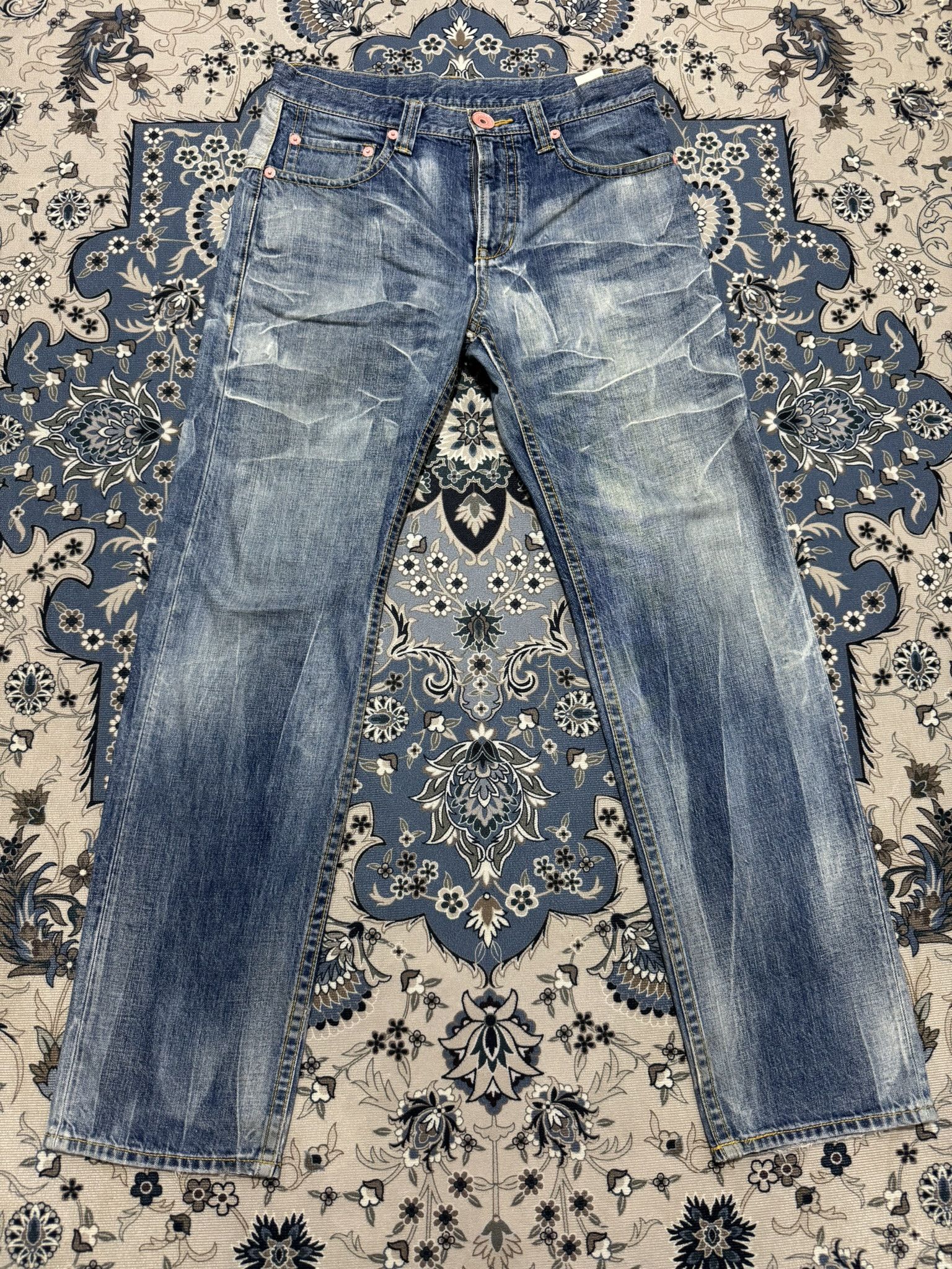 20471120 × Beauty Beast × General Research Japanese Brand Co & Lu 56 Evisu Diacock Distressed Jeans Size US 30 / EU 46 - 3 Thumbnail