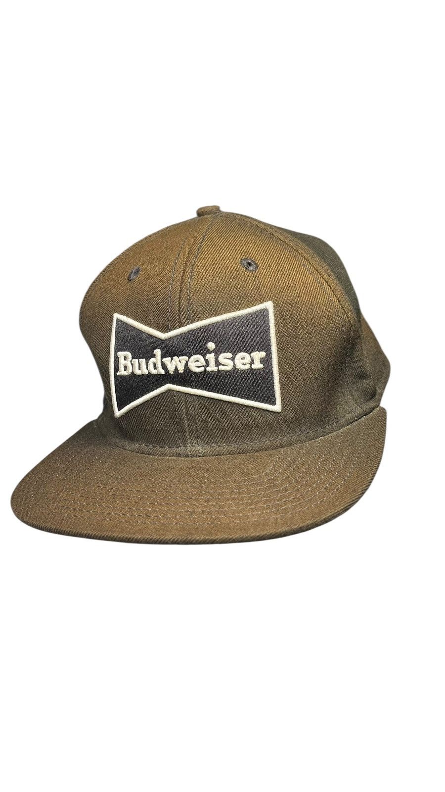 Budweiser Vintage Brown and Black Budweiser Patch Hat Size ONE SIZE - 1 Thumbnail