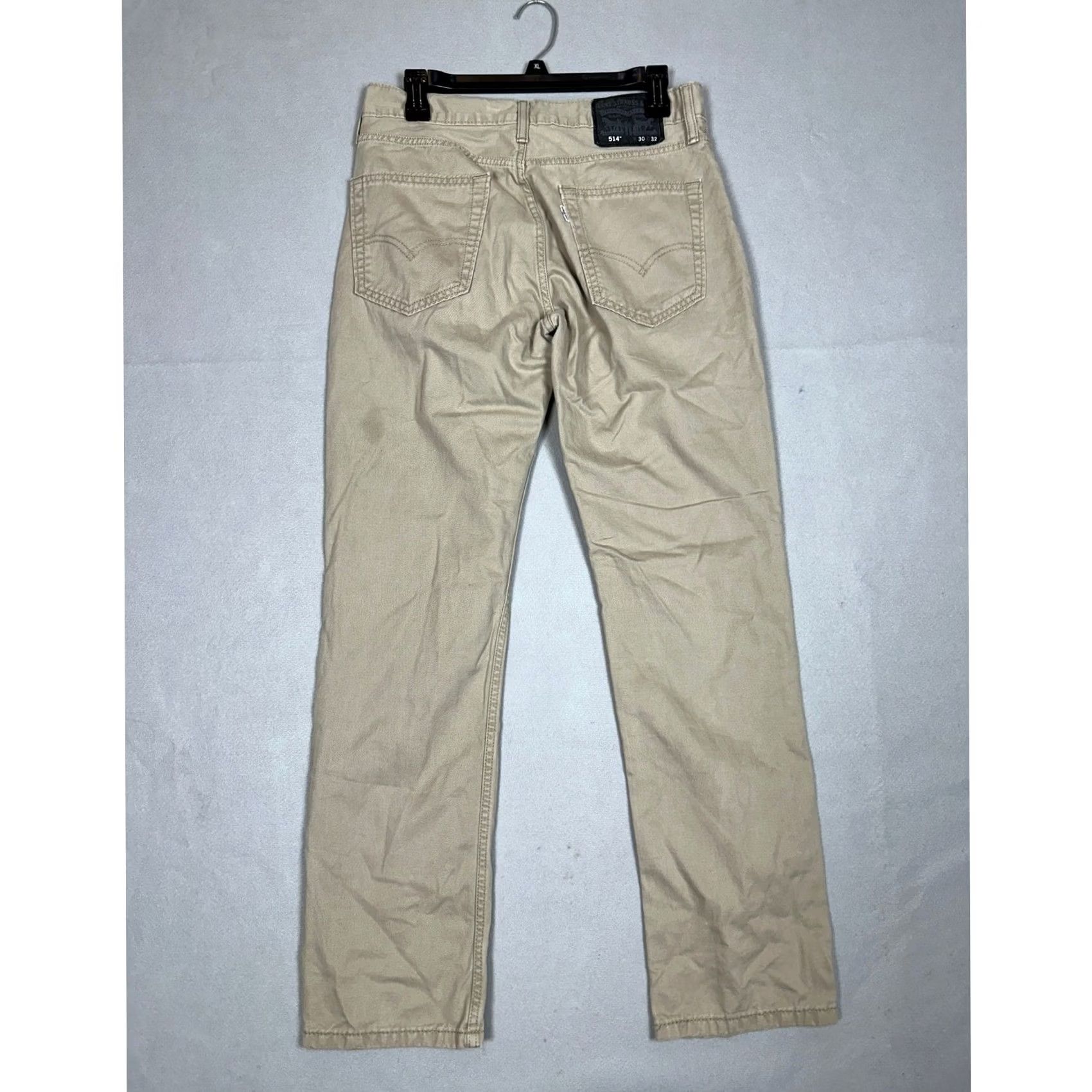 Levi's Levis 514 Jeans Mens 30x32 Tan Denim 5-Pocket Casual Workwear Straight Fit Khakis Beige Size US 30 / EU 46 - 2 Thumbnail