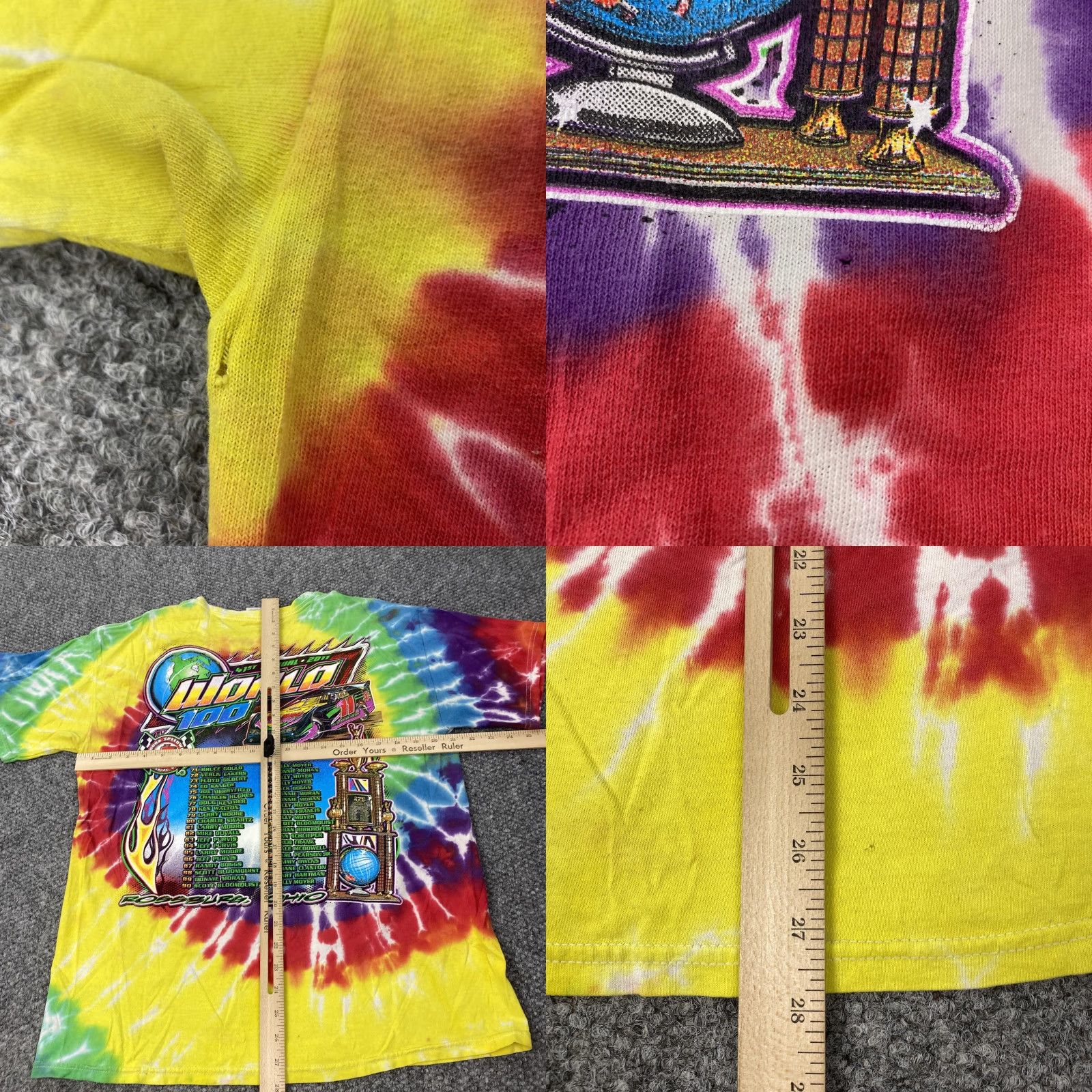 Gildan Gildan World 100 Eldora Speedway Tie Dye Shirt Mens Large Graphic Print Racing 2011 Size US L / EU 52-54 / 3 - 8 Thumbnail