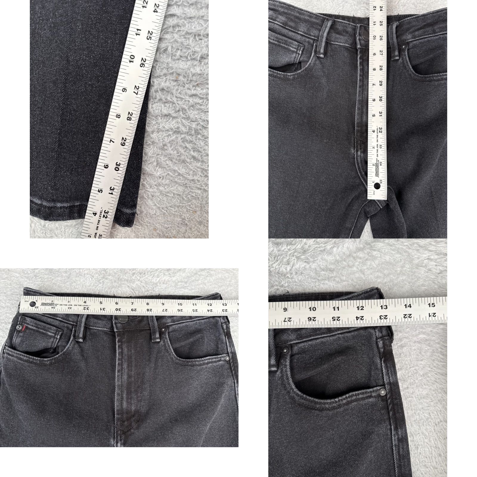 Vintage Dear John Jeans Women Bootcut 25 Black Denim Cotton 5-Pocket High Rise 25x33 Regular Classic Knit? Size 42" / US 20 - 8 Thumbnail