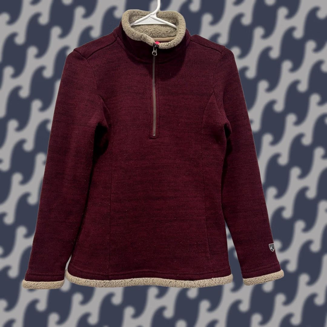 Vintage Kuhl Alska 1/4 Zip Pullover Sweater Womens XS Burgundy Fleece Trim Performance Size XS / US 0-2 / IT 36-38 - 1 Thumbnail