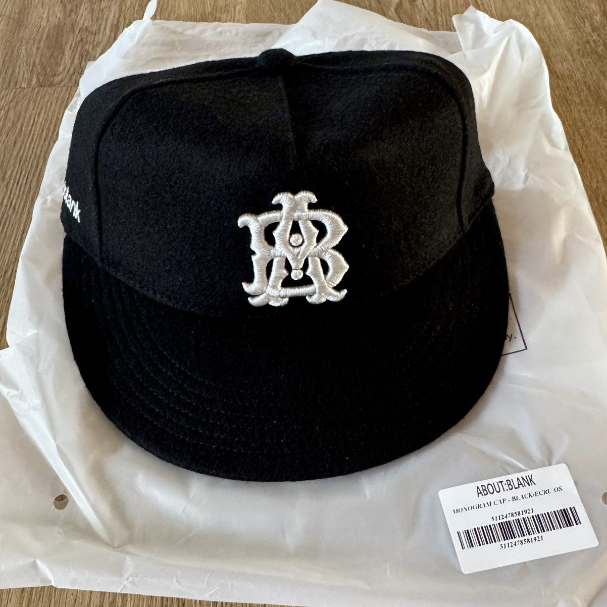 About:Blank About:Blank Monogram Wool Black Hat | Grailed