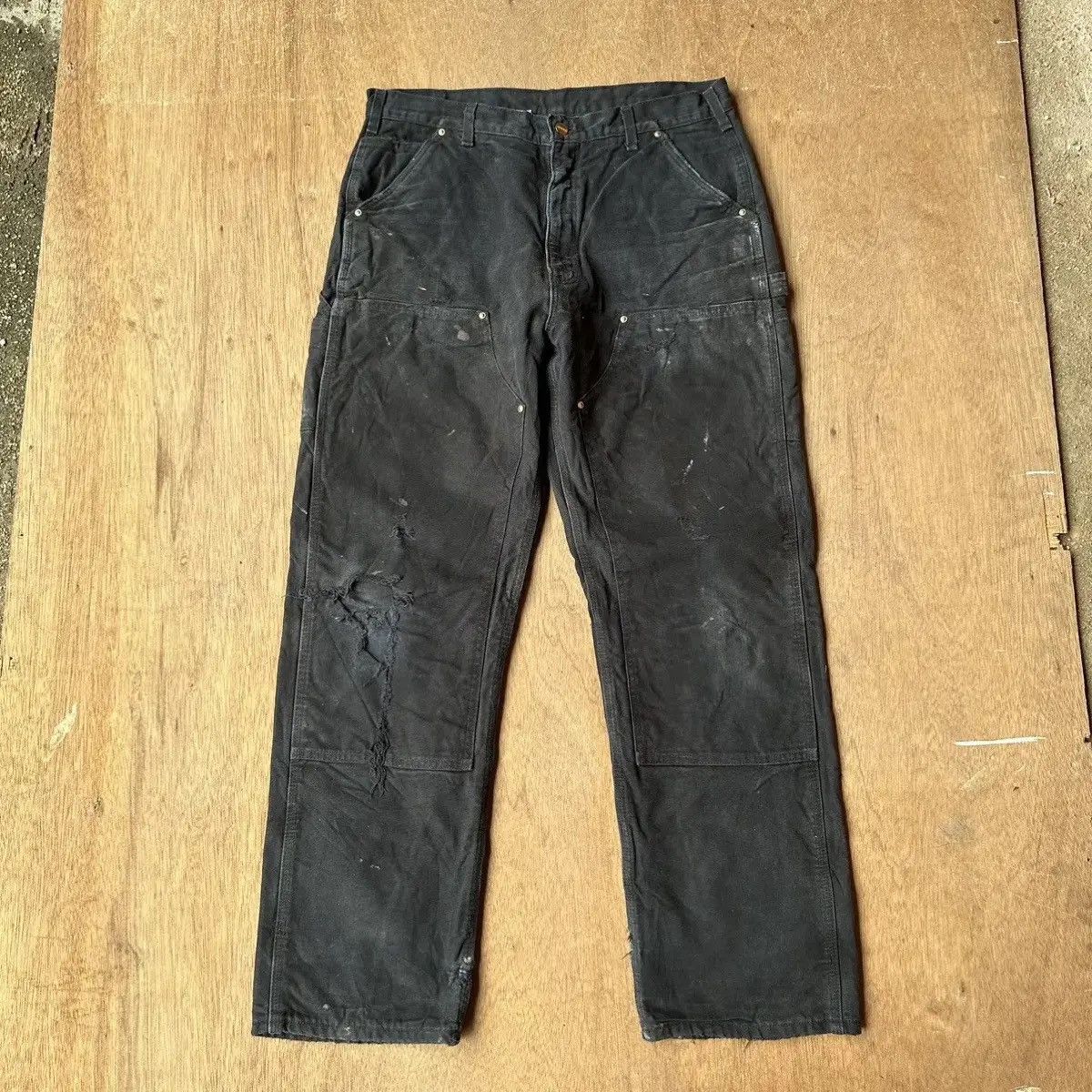 Carhartt SUPER SICKS🔥CARHARTT VTG DOUBLE KNEE WORKWEAR FLANNEL LINNED Size US 34 / EU 50 - 1 Thumbnail