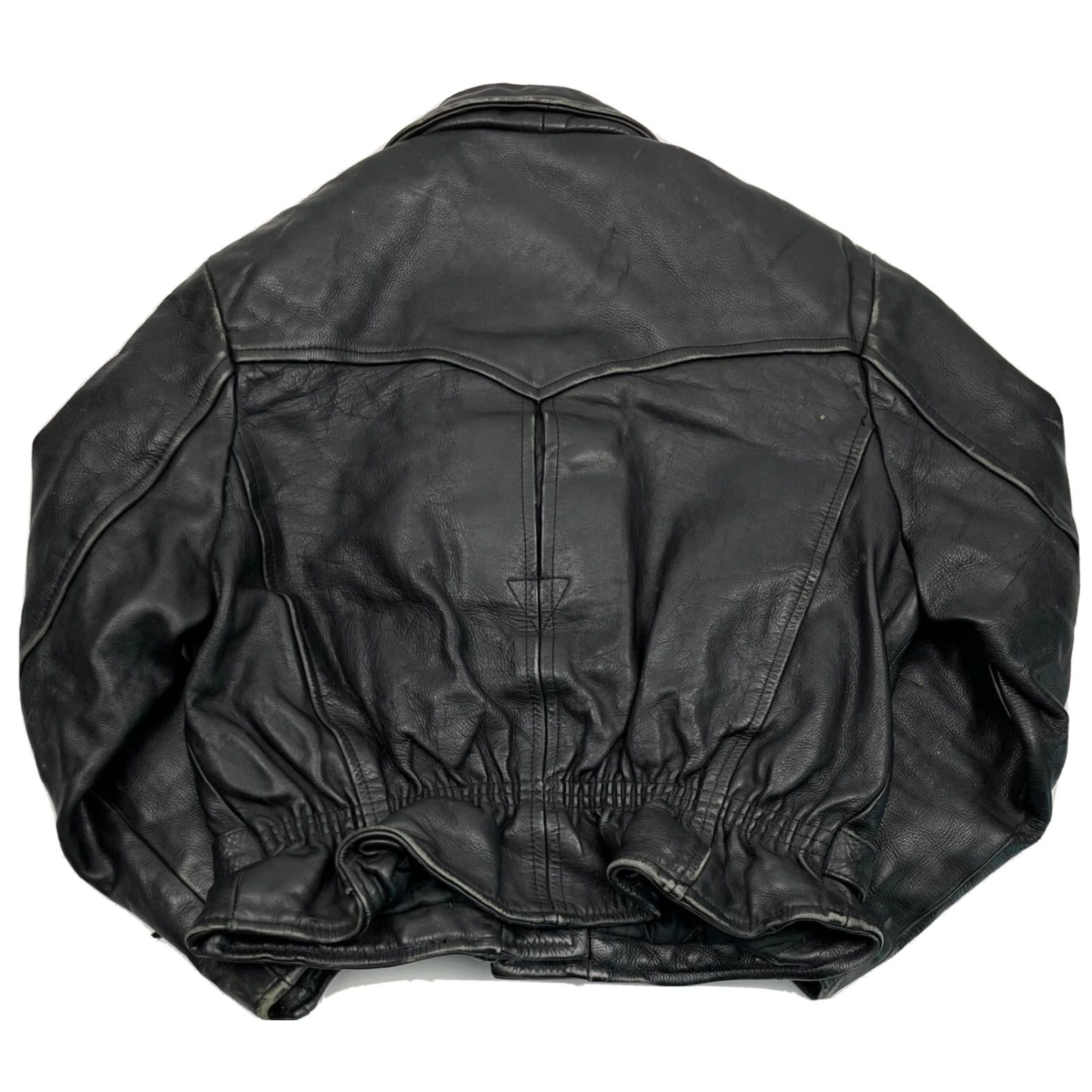 Vintage VINTAGE First Leather Jacket Motorcycle 18 Black Zip 90s Side Belted Collared Full Zip Unisex Adults Mens Womens Size US XXL / EU 58 / 5 - 6 Thumbnail