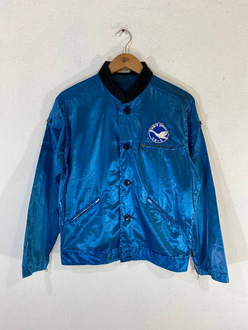 Vintage vintage artex specially made blue satin jacket nice design Size US M / EU 48-50 / 2 - 1 Thumbnail
