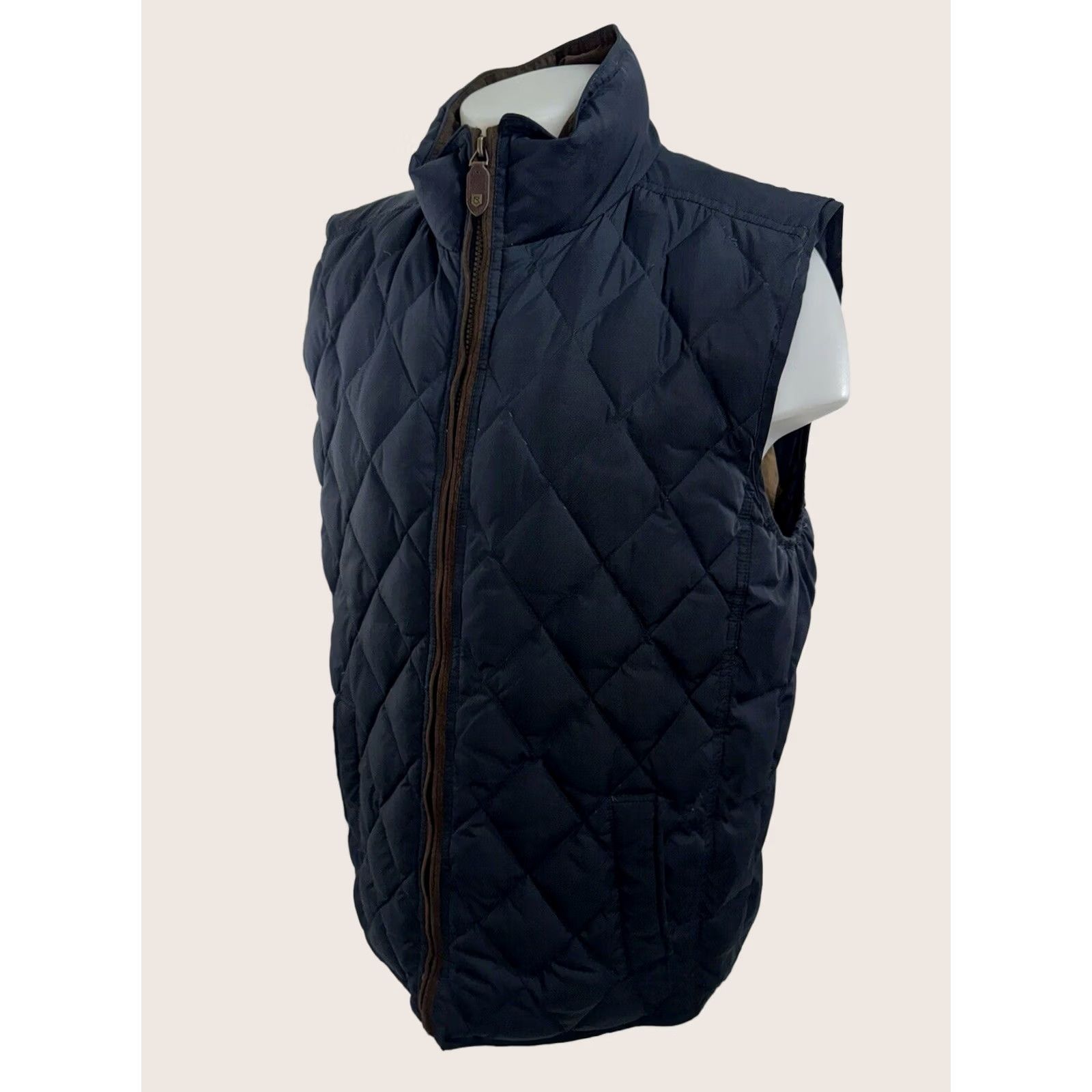 Vintage Dubarry Ireland Down Feather Full Zip Quilted Mens Vest L Blue Size US L / EU 52-54 / 3 - 1 Thumbnail