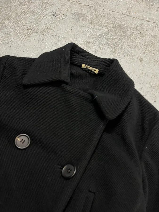Miu Miu AW2008 Miu Miu Black Wool Double-Breasted Coat Size S / US 4 / IT 40 - 5 Thumbnail