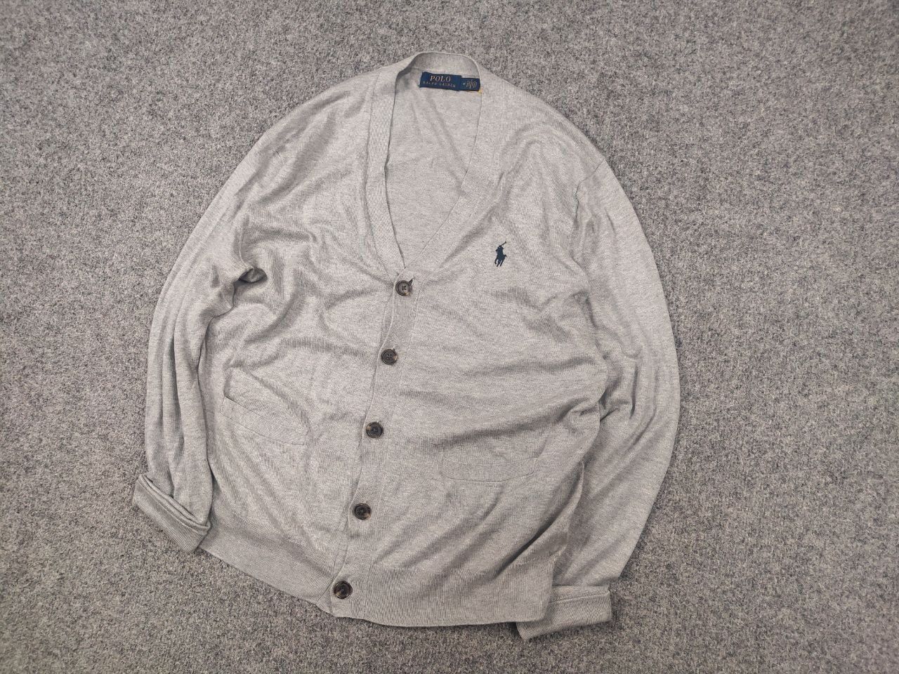 Polo Ralph Lauren Polo Ralph Lauren cotton Light Gray cardigan Sweater Vintage Size US M / EU 48-50 / 2 - 5 Thumbnail