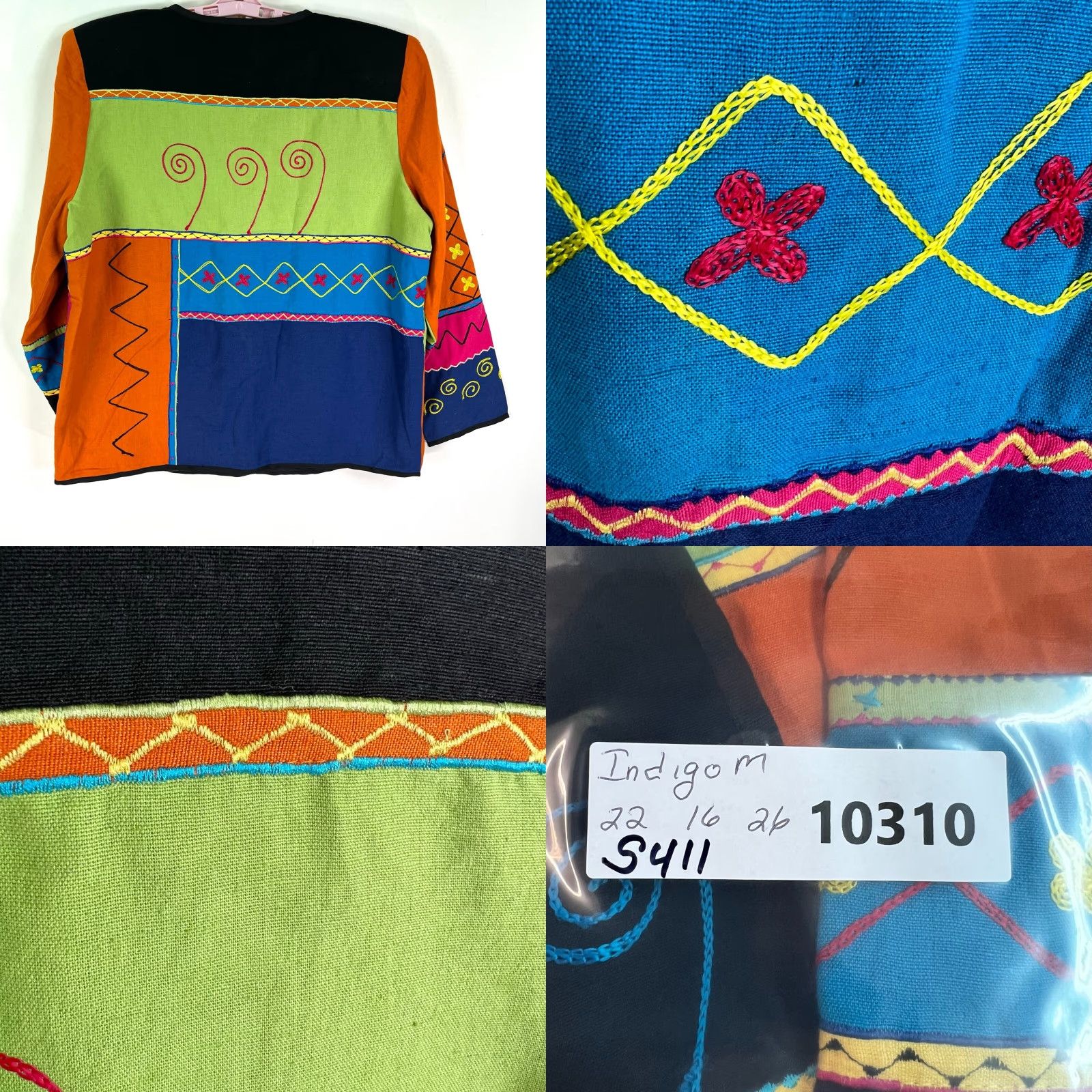 Vintage VINTAGE Indigo Moon Jacket India Women M Patchwork Designer Fashion Spring Summer Boho Womens Size M / US 6-8 / IT 42-44 - 8 Thumbnail