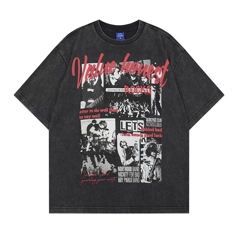 Japanese Brand Vintage washed distressed rock band print washed T-shirt Size US M / EU 48-50 / 2 - 1 Thumbnail