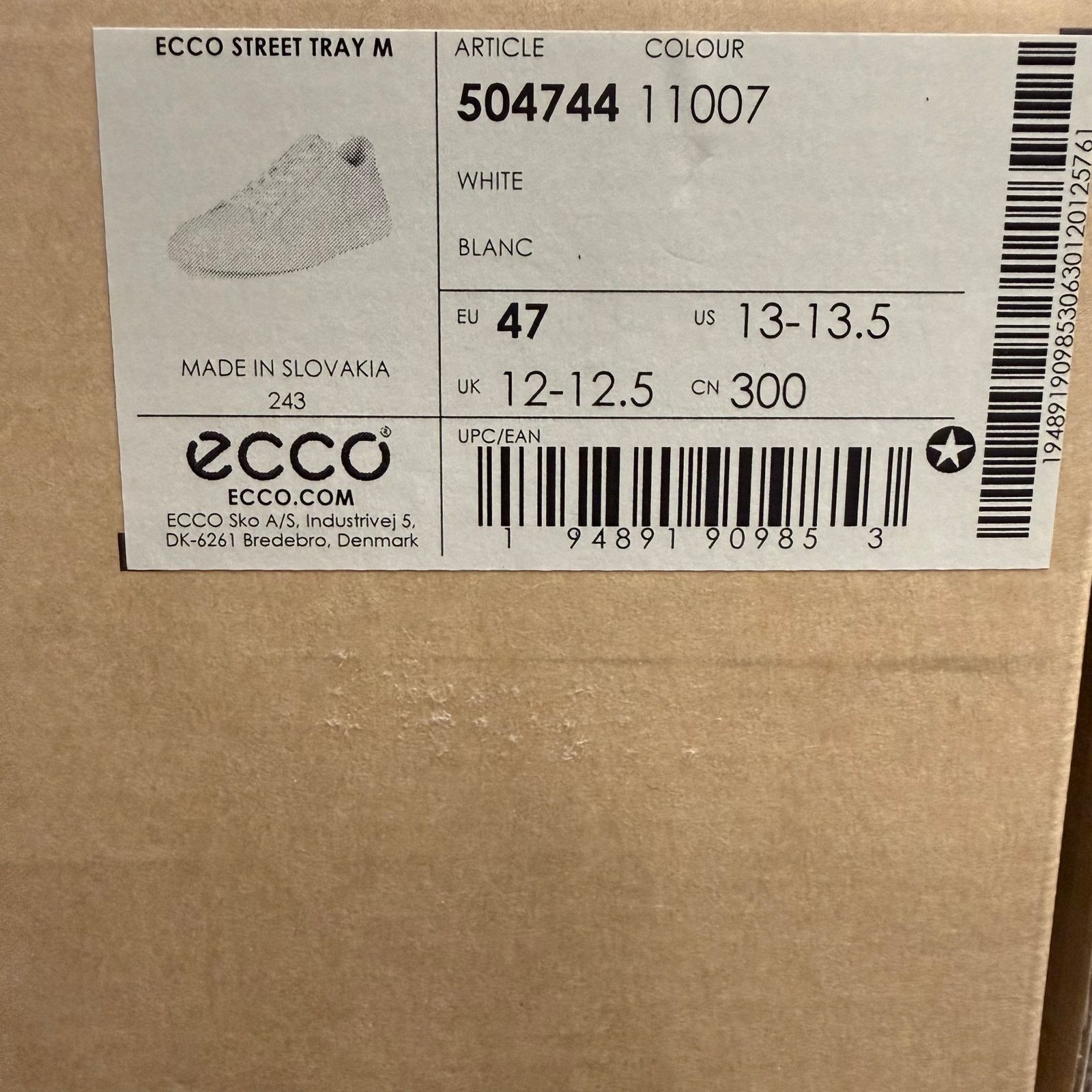 Ecco ECCO MEN'S 47 STREET TRAY TRIPLE WHITE CASUAL LEATHER SNEAKE Size US 13 / EU 46 - 7 Thumbnail
