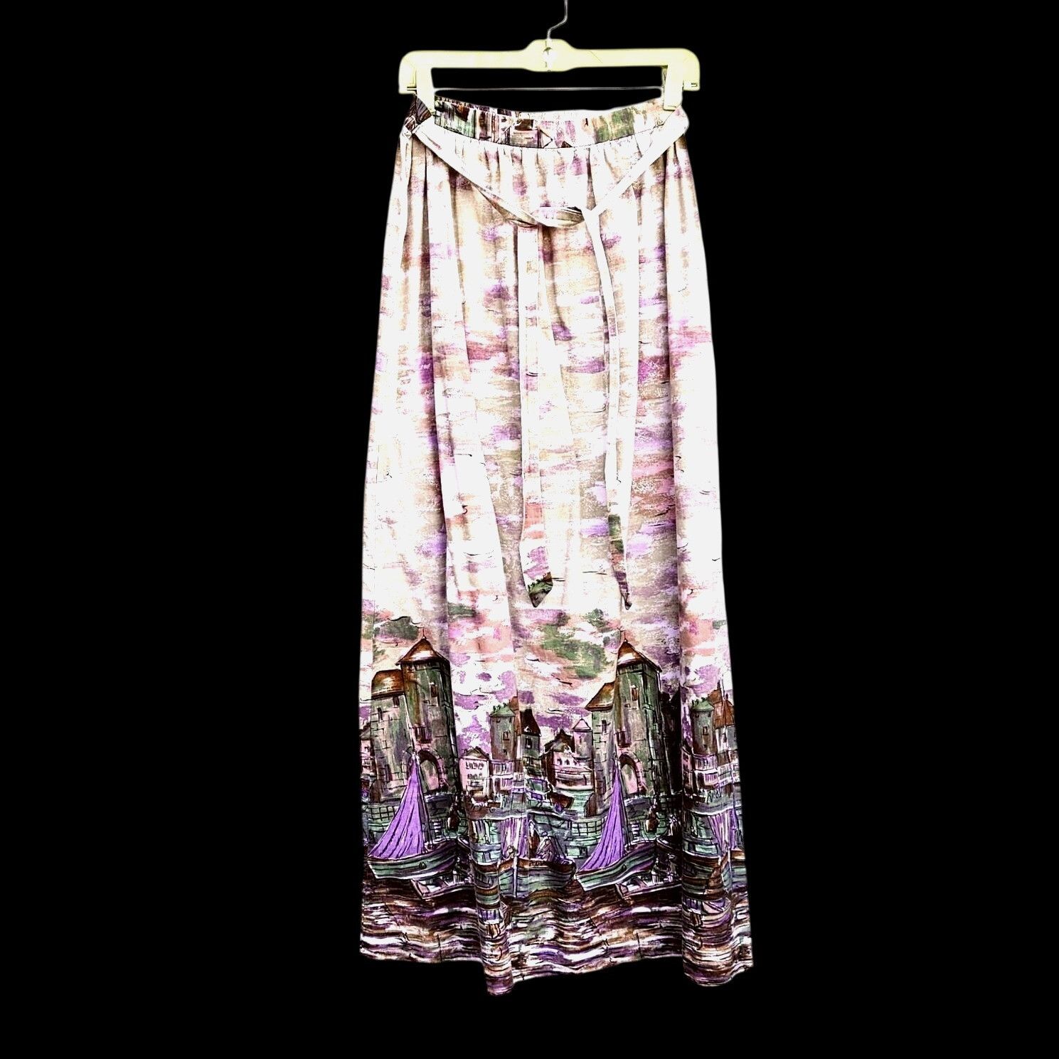 Other Lanz Originals 1980s Scenic Maxi Skirt Seine River 26"W Past Size 26" / US 2 / IT 38 - 4 Thumbnail
