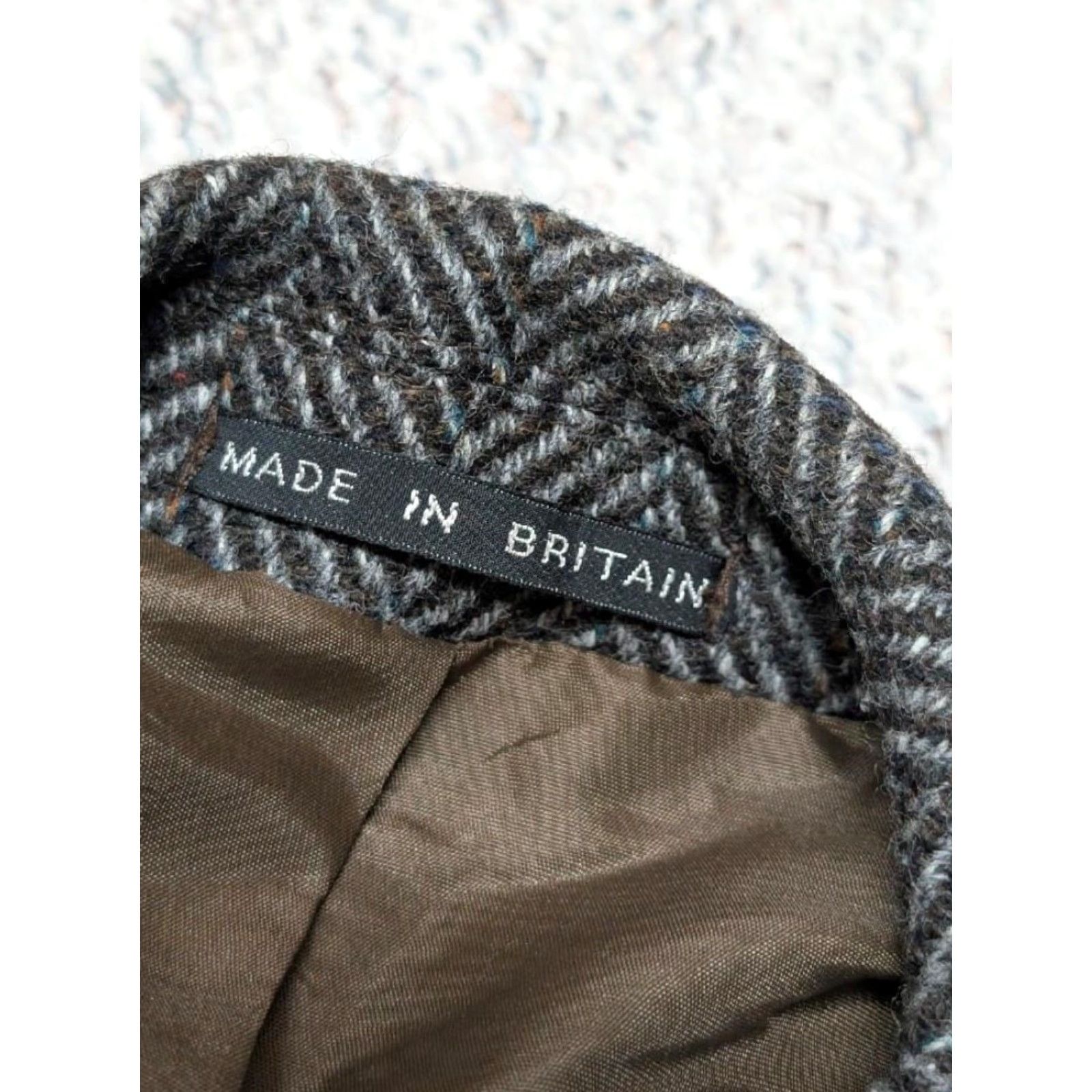 Vintage VINTAGE Brook Taverner Overcoat Tweed Donegal Wool Herringbone Gray 44 England Fleck Coat Mens Size US L / EU 52-54 / 3 - 4 Thumbnail