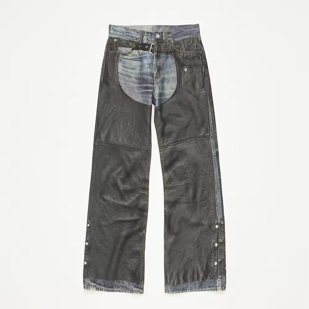 Jean High Street Pu Leather Patchwork Size US 31 - 3 Thumbnail