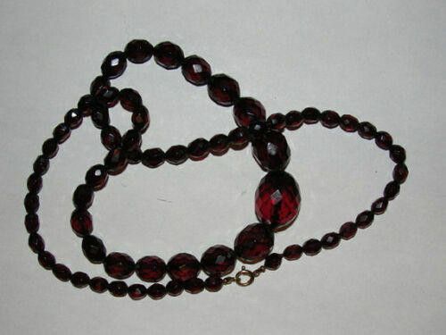 Designer Graduated Faceted Cherry Amber Bead Bakelite Necklace Size ONE SIZE - 2 Thumbnail