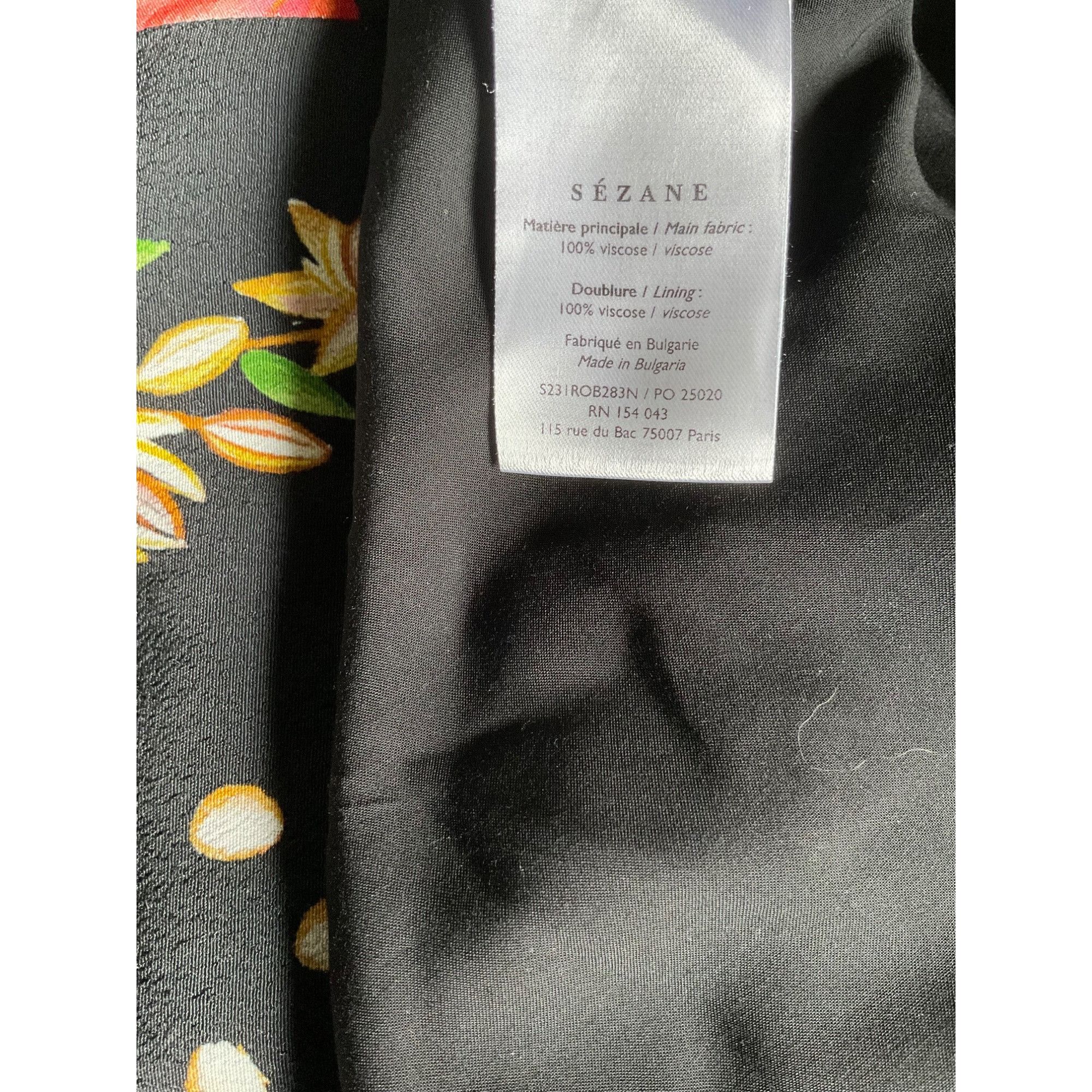 Sezane RARE SEZANE farm Rio Kleid Dorotha black yellow green mididr Size XS / US 0-2 / IT 36-38 - 5 Thumbnail