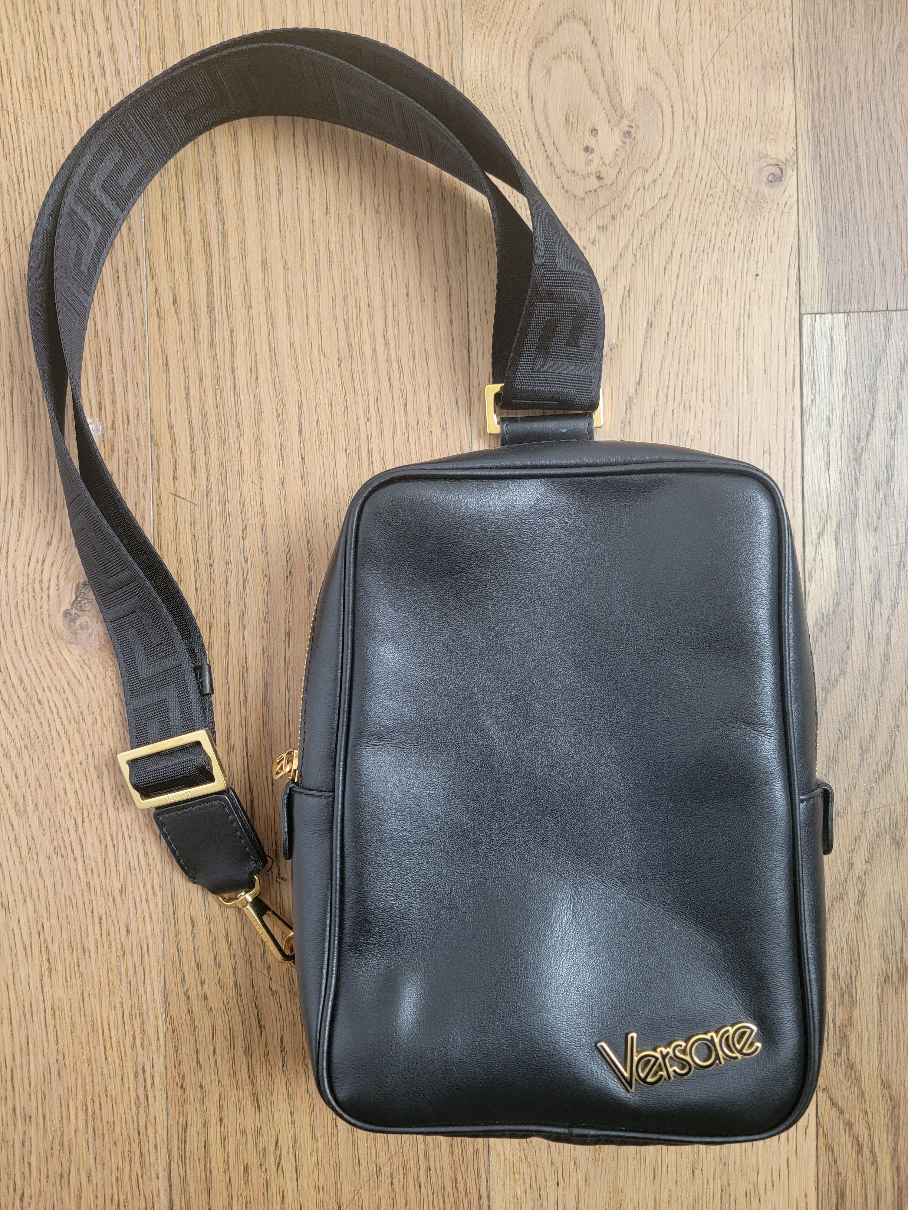 Versace Leather Crossbody Shoulder Bag