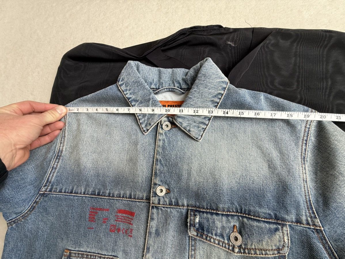 Heron Preston Heron Preston oiled distressed denim workwear trucker jacket Size US S / EU 44-46 / 1 - 4 Thumbnail
