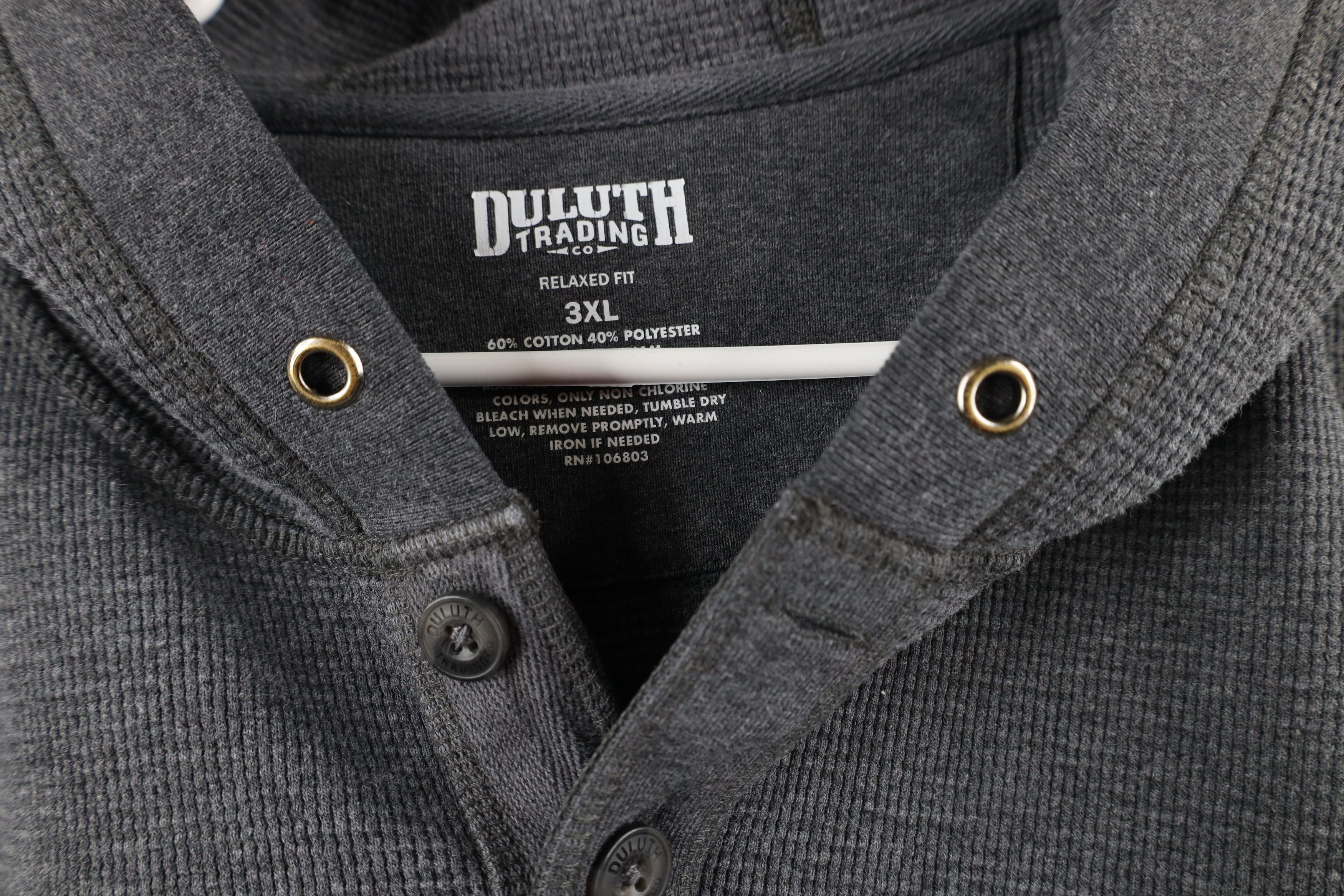 Duluth Trading Co Fit Thermal Waffle Knit Hoodie Sweatshirt