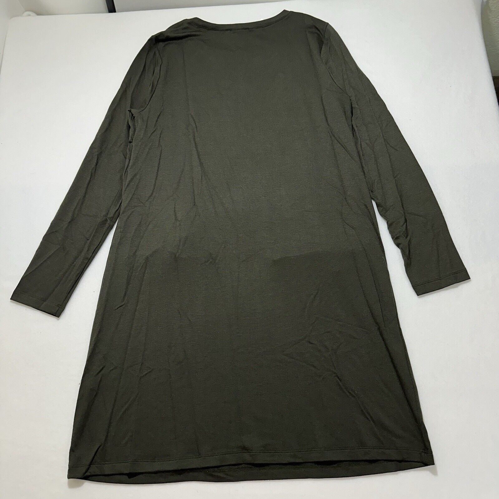 Eileen Fisher Eileen Fisher Medium Dark Green Round Neck Tunic Dress Size M / US 6-8 / IT 42-44 - 11 Thumbnail