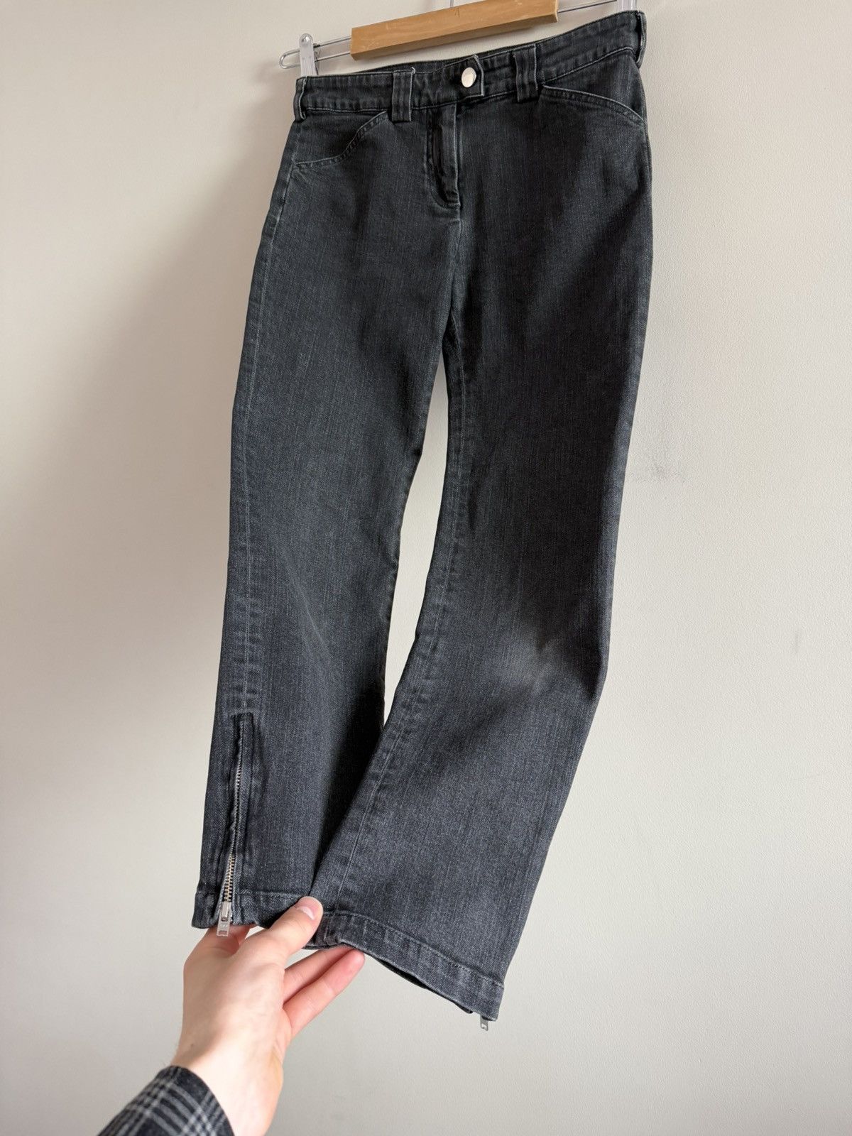 Balenciaga Balenciaga Washed Black Cropped Zip-Hem Jeans Size 26" / US 2 / IT 38 - 3 Thumbnail