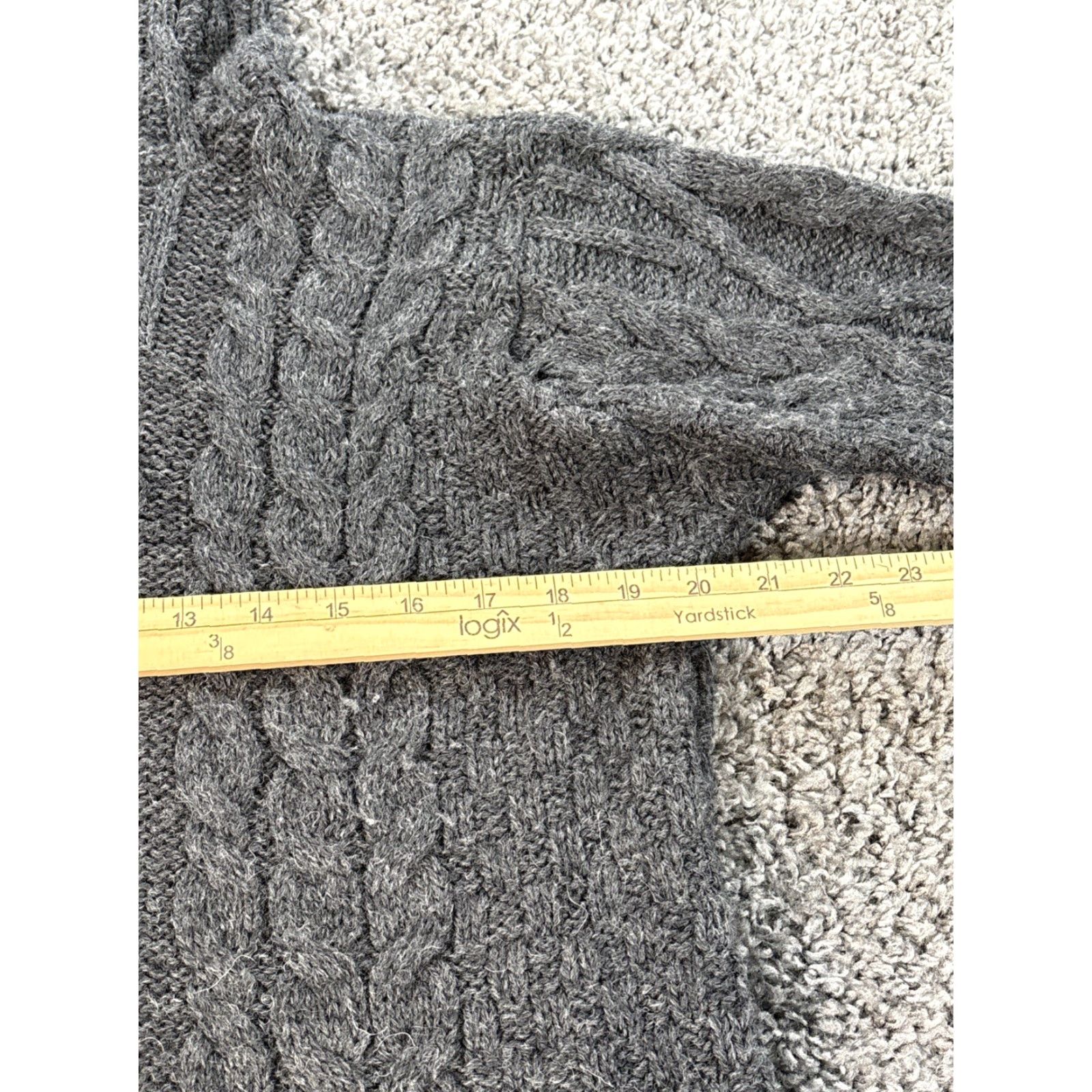 Vintage Inis Crafts Turtleneck Sweater Women M Gray Merino Wool Fisherman Knit Pullover Size M / US 6-8 / IT 42-44 - 3 Thumbnail