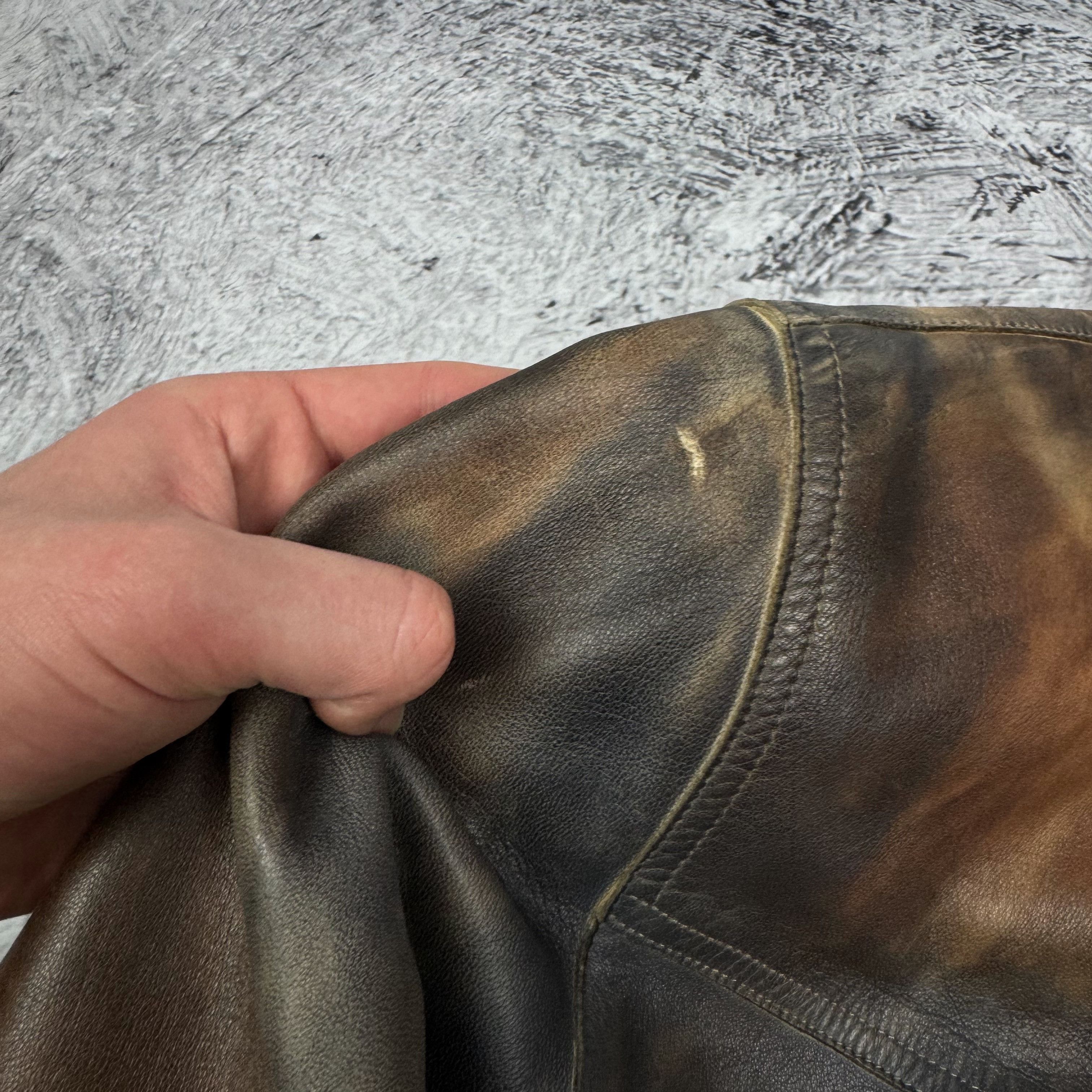 Mulberry Mulberry Men's Distressed Leather Full Zip Biker Jacket 40 Size US M / EU 48-50 / 2 - 15 Thumbnail