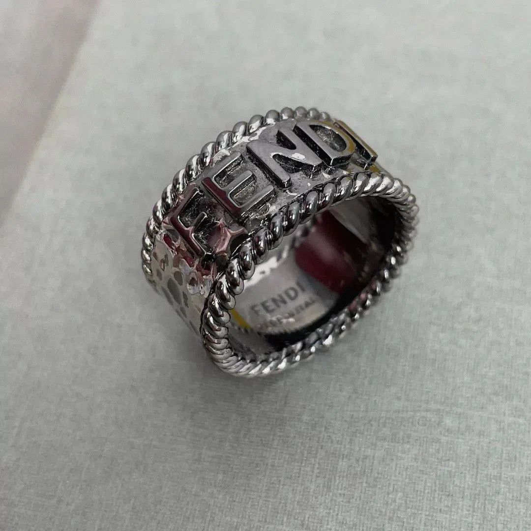 Fendi Fendi Vintage Black Letter Engraved Ring. Size ONE SIZE - 4 Thumbnail