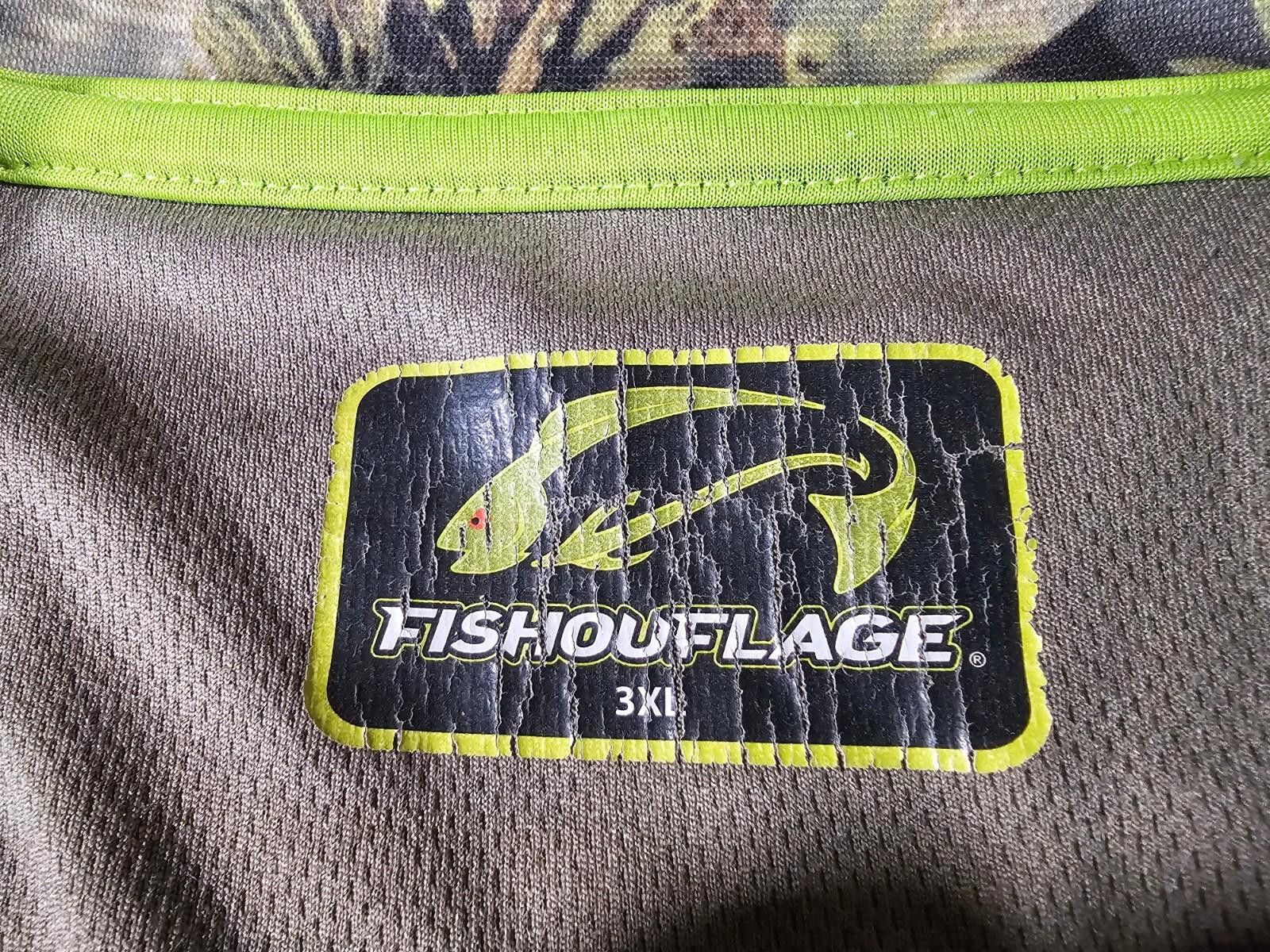 Other Men's Fishouflage 3XL Camo/Bass Riptide Shirt UPF 40+ Size ONE SIZE - 3 Thumbnail