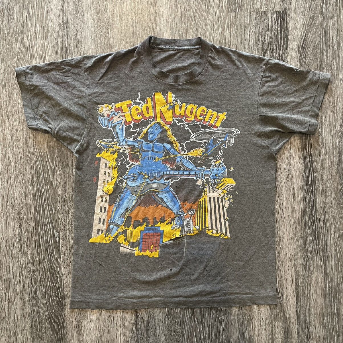 Vintage Vintage 1980’s Ted Nugent Single Stitched Tee Size US L / EU 52-54 / 3 - 1 Thumbnail