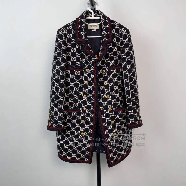 Gucci Gucci Coarse tweed full print jacket Size XS / US 0-2 / IT 36-38 - 1 Thumbnail